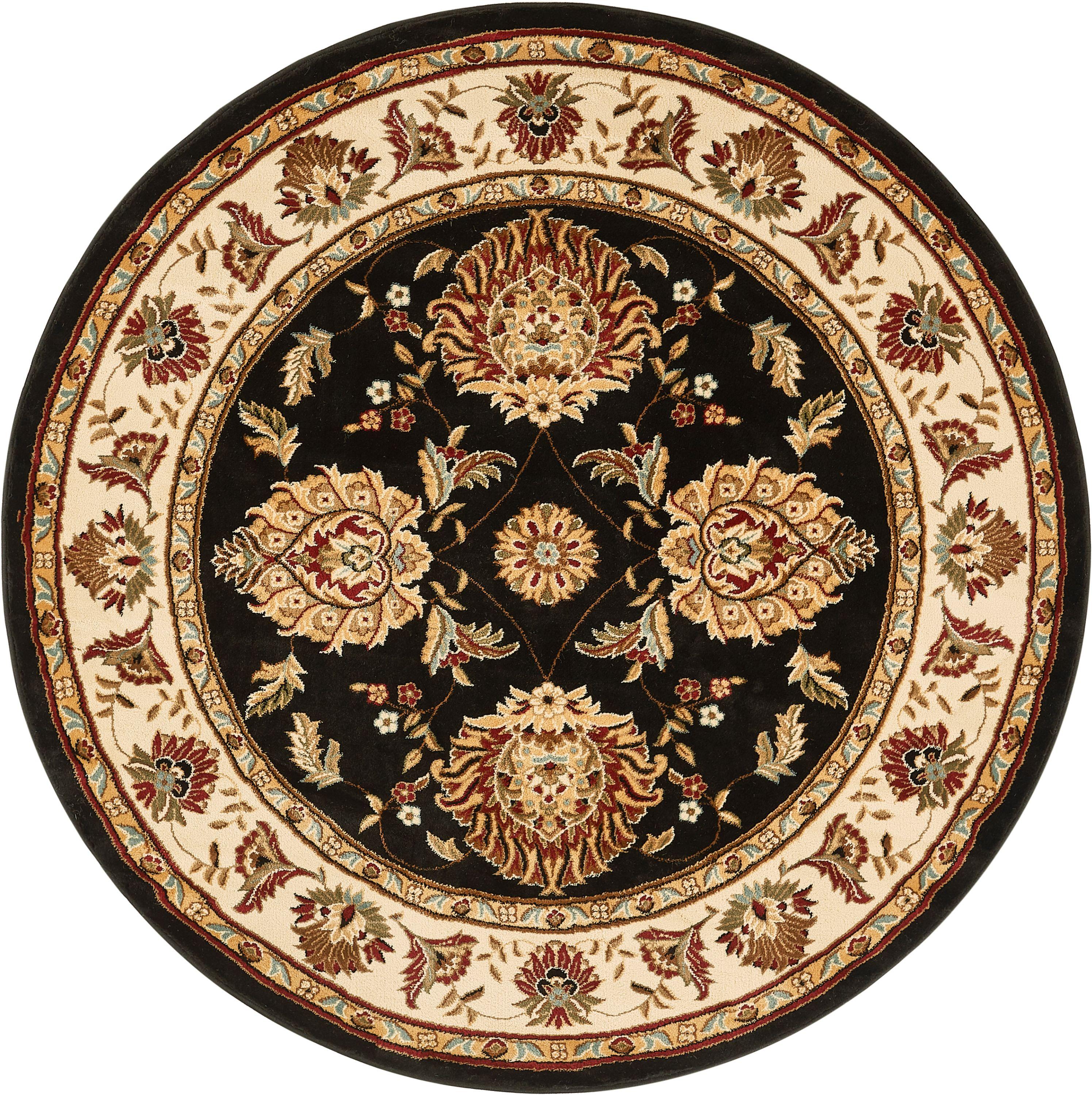 Well Woven Sultan Sarouk Oriental Persian Floral Formal Traditional Modern Classic Thick Soft 7'10" Round Black Area Rug