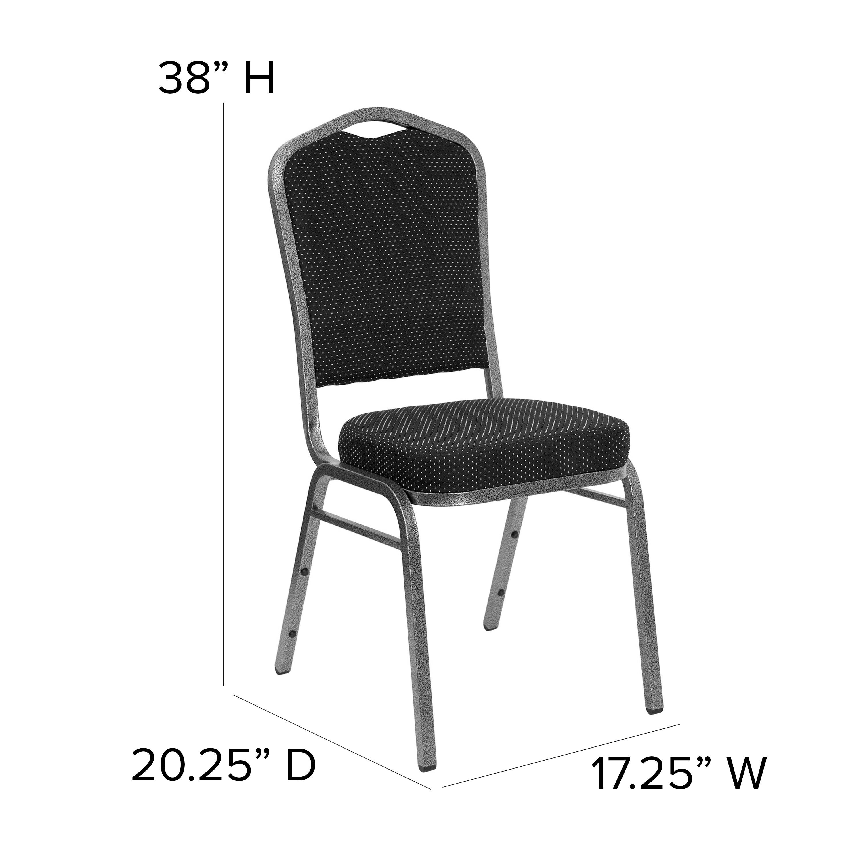 Black Diamond Fabric and Silver Vein Steel Stacking Banquet Chair