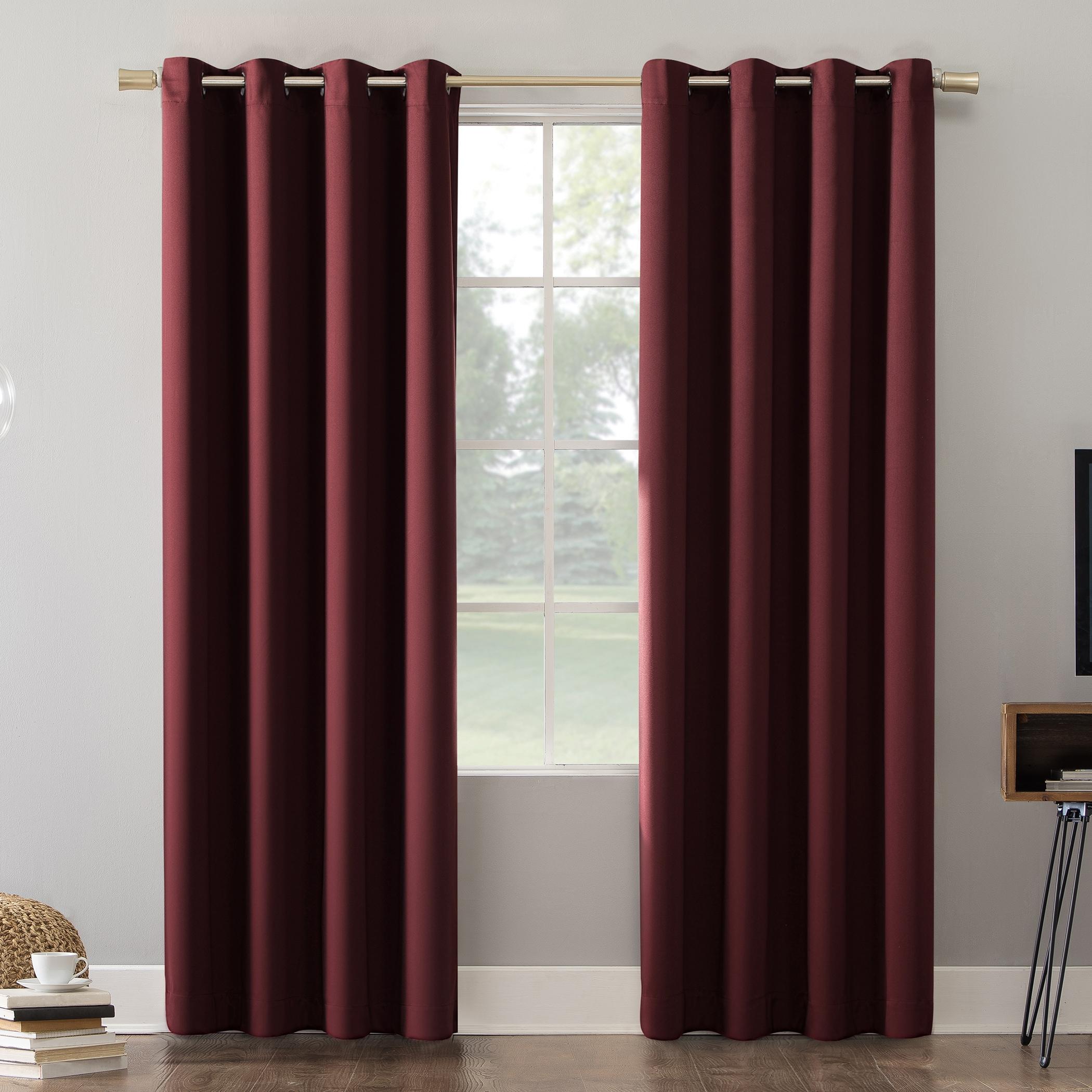 52"x95" Sun Zero 100% Blackout Oslo Theater Grade Grommet Curtain Panel Red: Noise Reduction, Energy Efficient