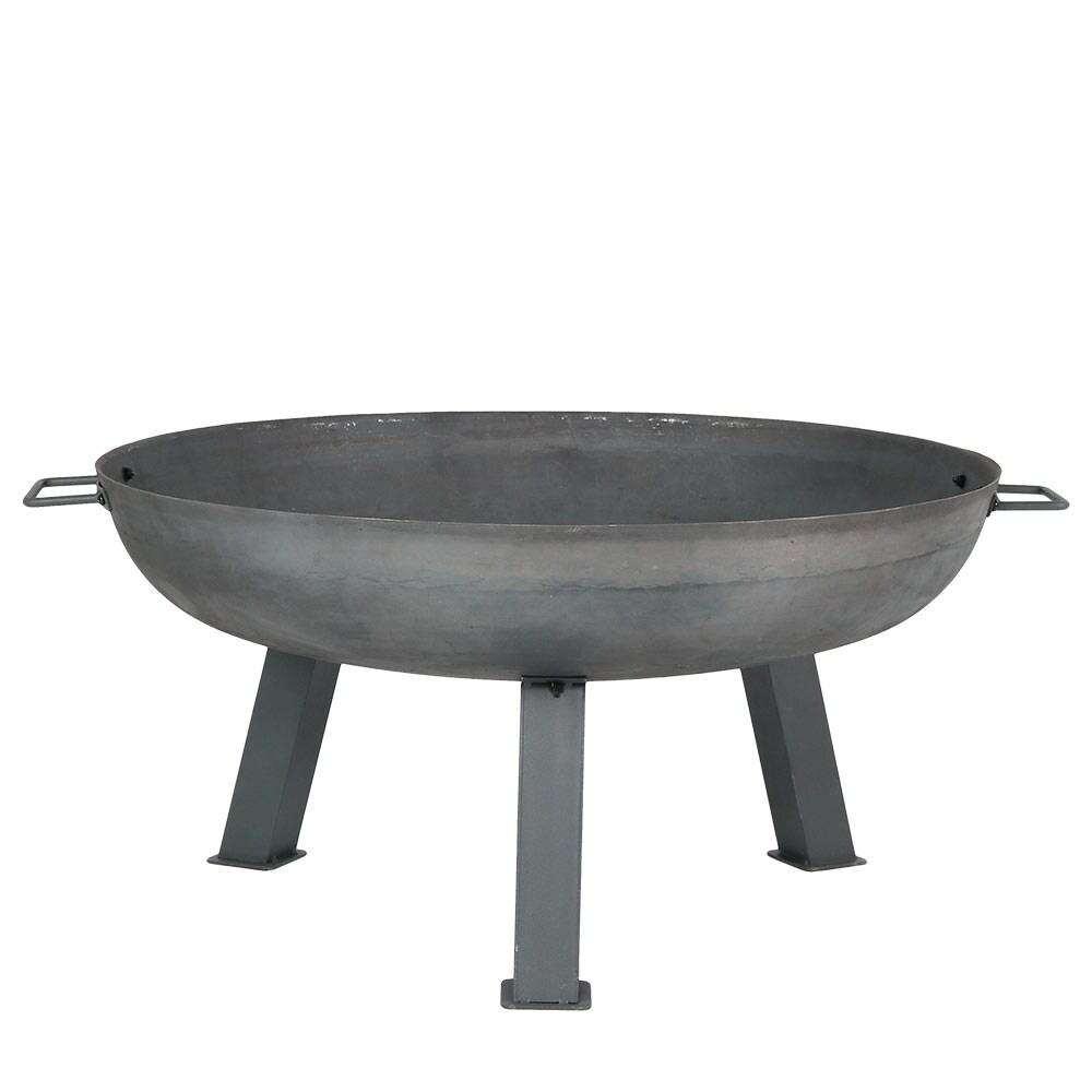 SunnyDaze Decor Union Round Wood-Burning Steel Finish Cast Iron Outdoor Raised Fire Pit Bowl
