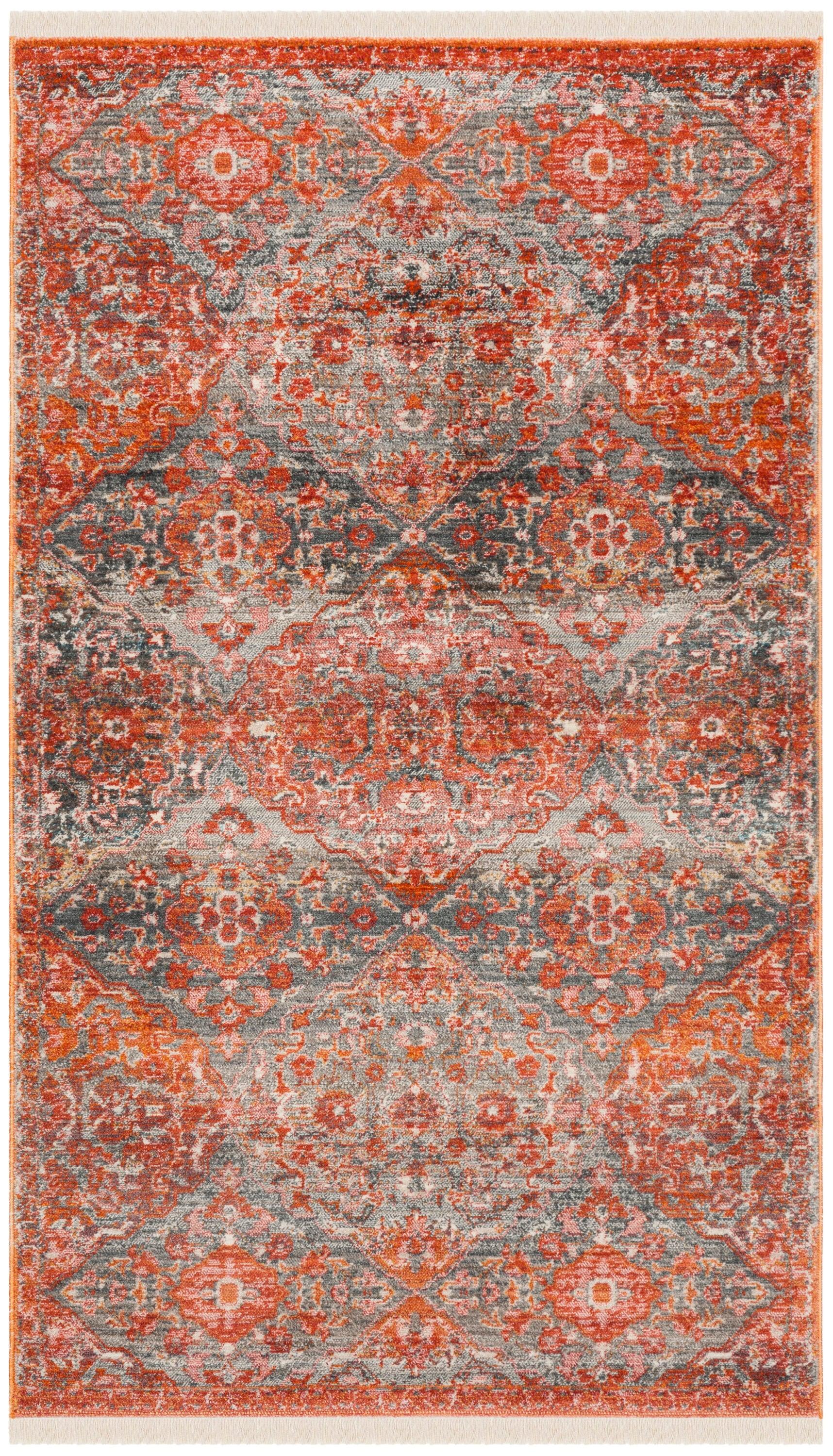 Vintage Persian VTP470 Power Loomed Indoor Area Rug - Aqua/Orange - 5'x7'6" - Safavieh.