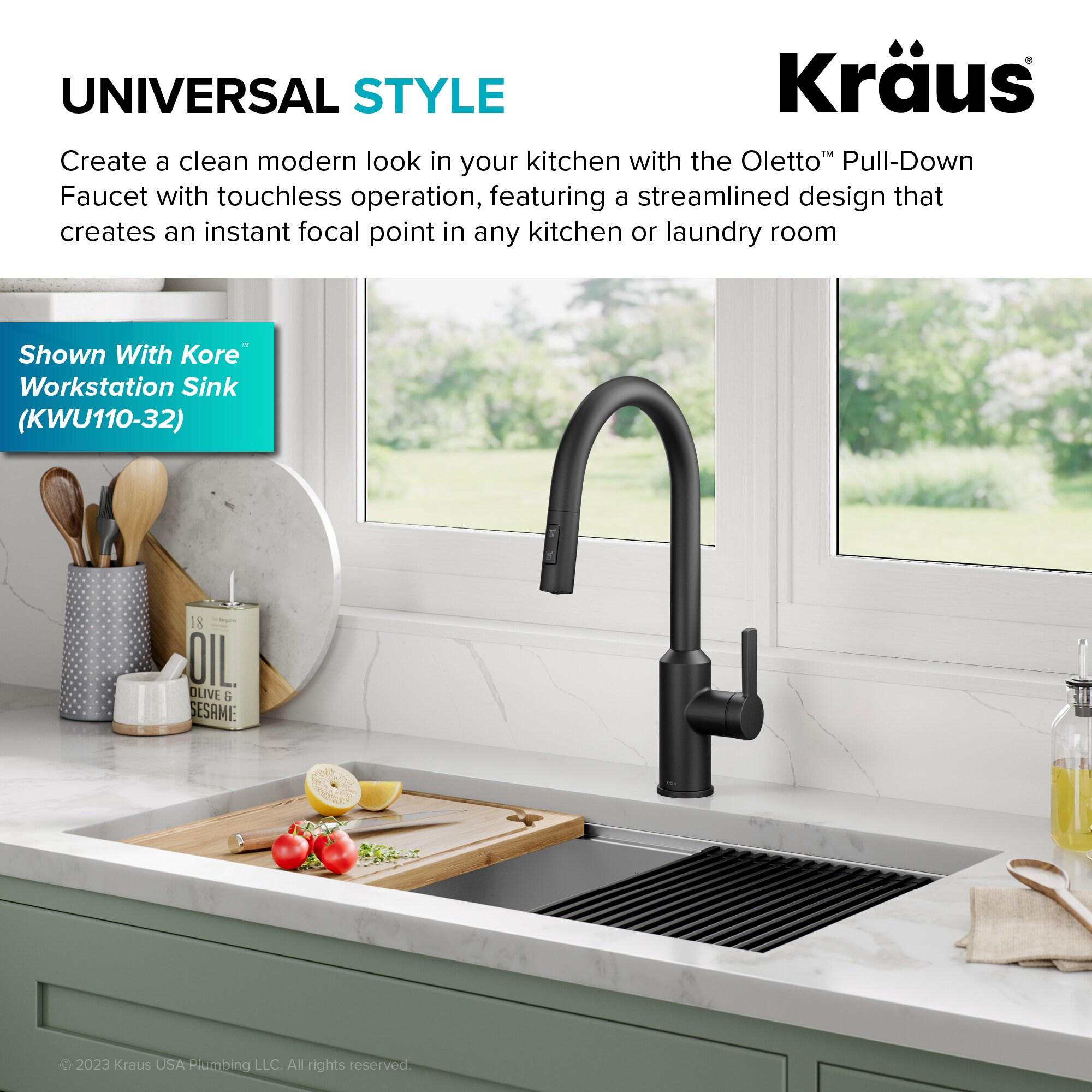 KRAUS Oletto Touchless Sensor Pull-Down Single Handle Kitchen Faucet