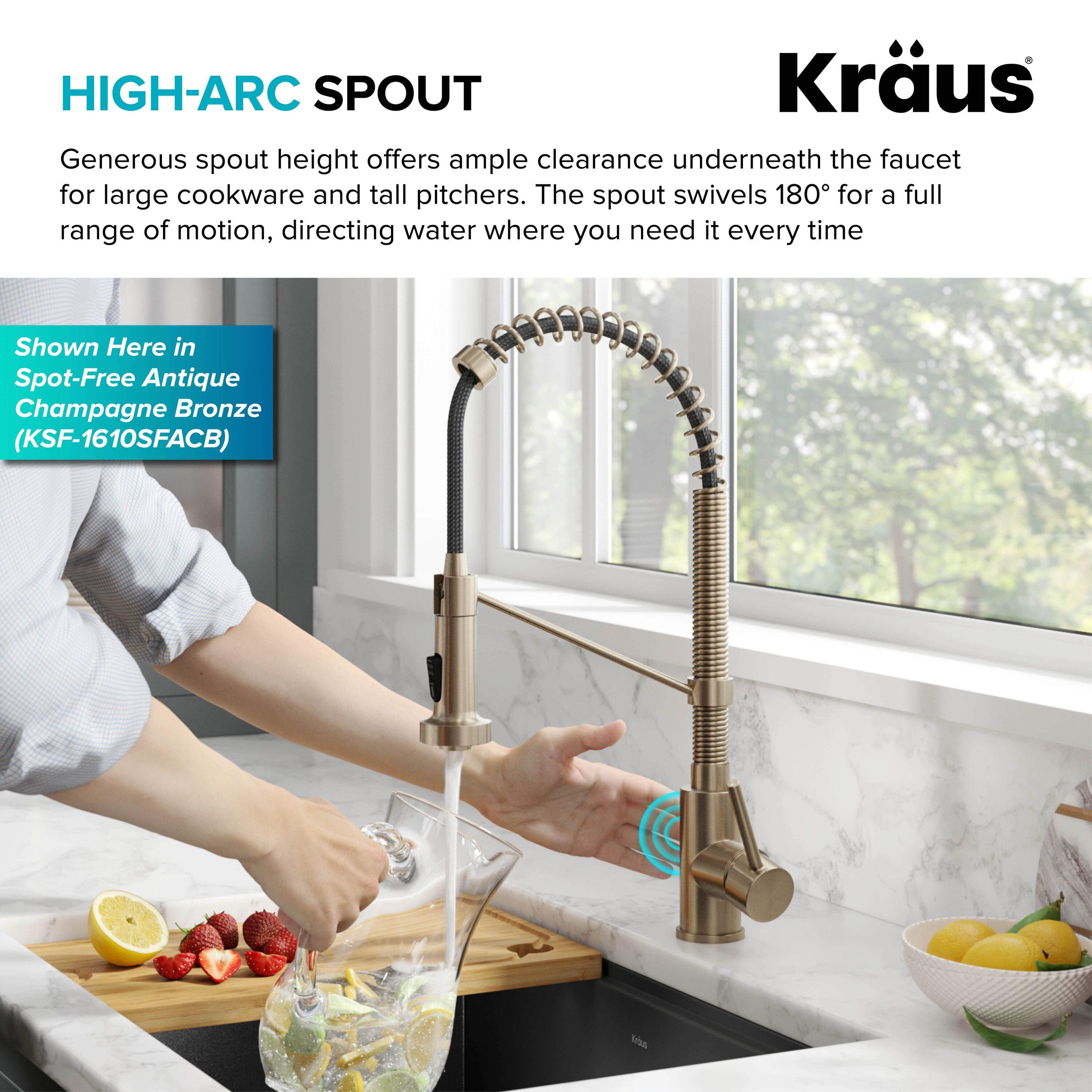 Kraus Bolden Touchless Sensor Commercial Style 2-Function Single Handle Pull-Down Kitchen Faucet