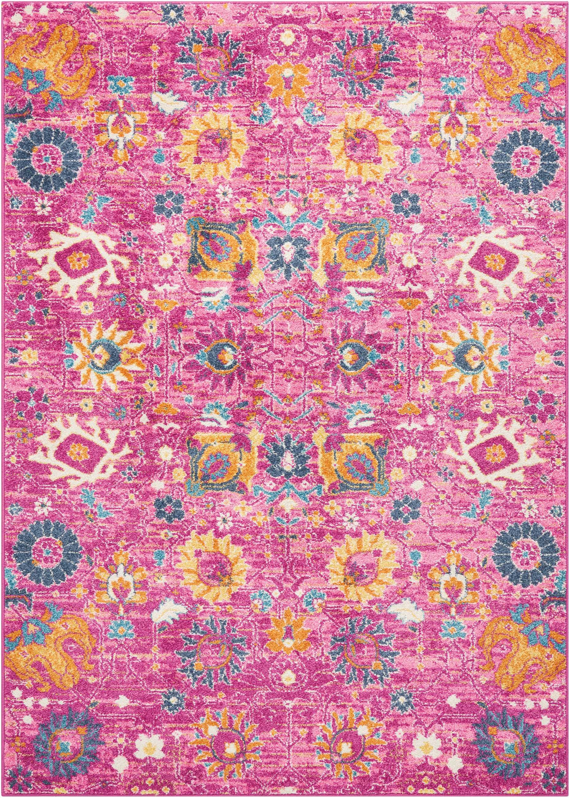 Nourison Passion Bohemian Indoor Rug Fuchsia 6'7" x 9'6"
