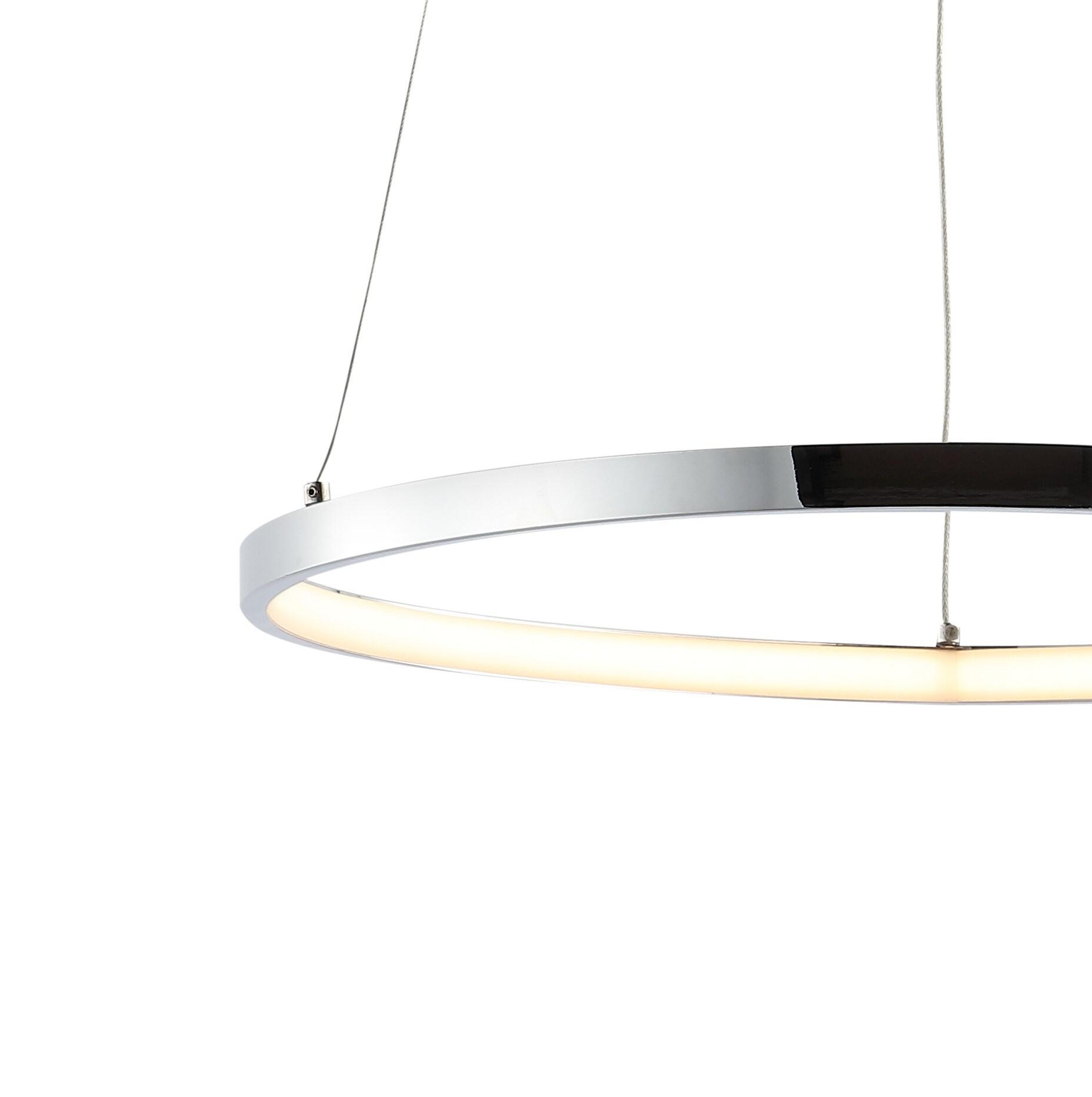 Bradley 15.75" Chrome Modern LED Round Pendant Light