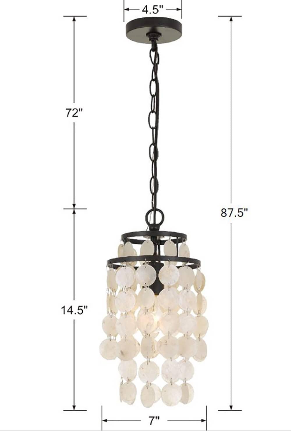 Elegant Dark Bronze Mini Chandelier with Capiz Shell Accents