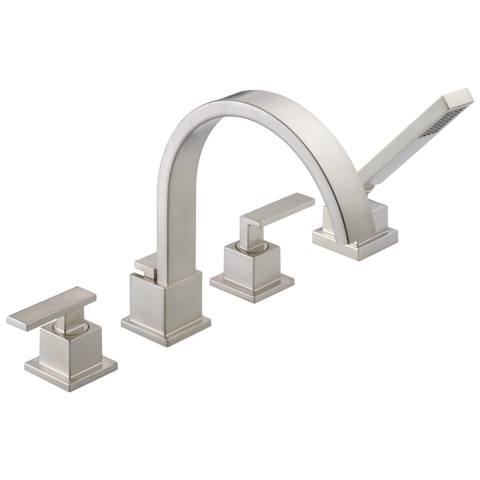 Vero Double Handle Deck Mounted Roman Tub Faucet with Handshower