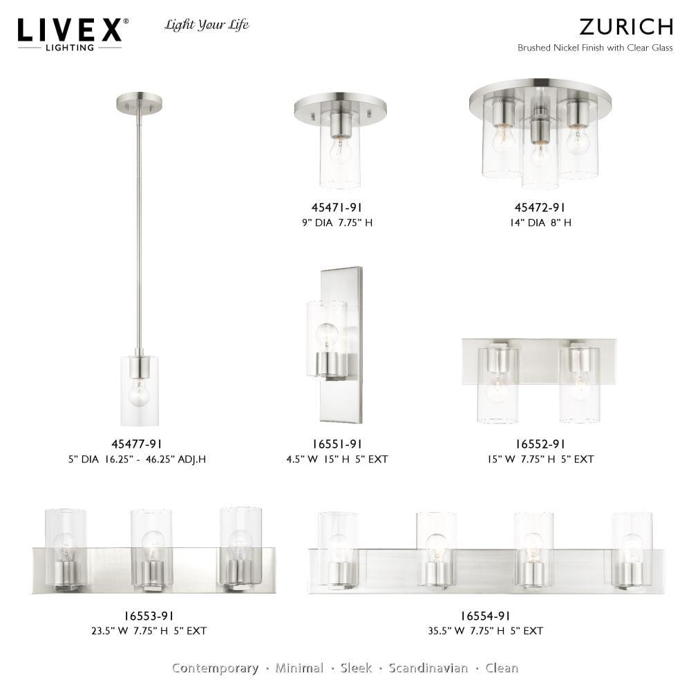 Livex Lighting Zurich 4 - Light Chandelier in  Brushed Nickel