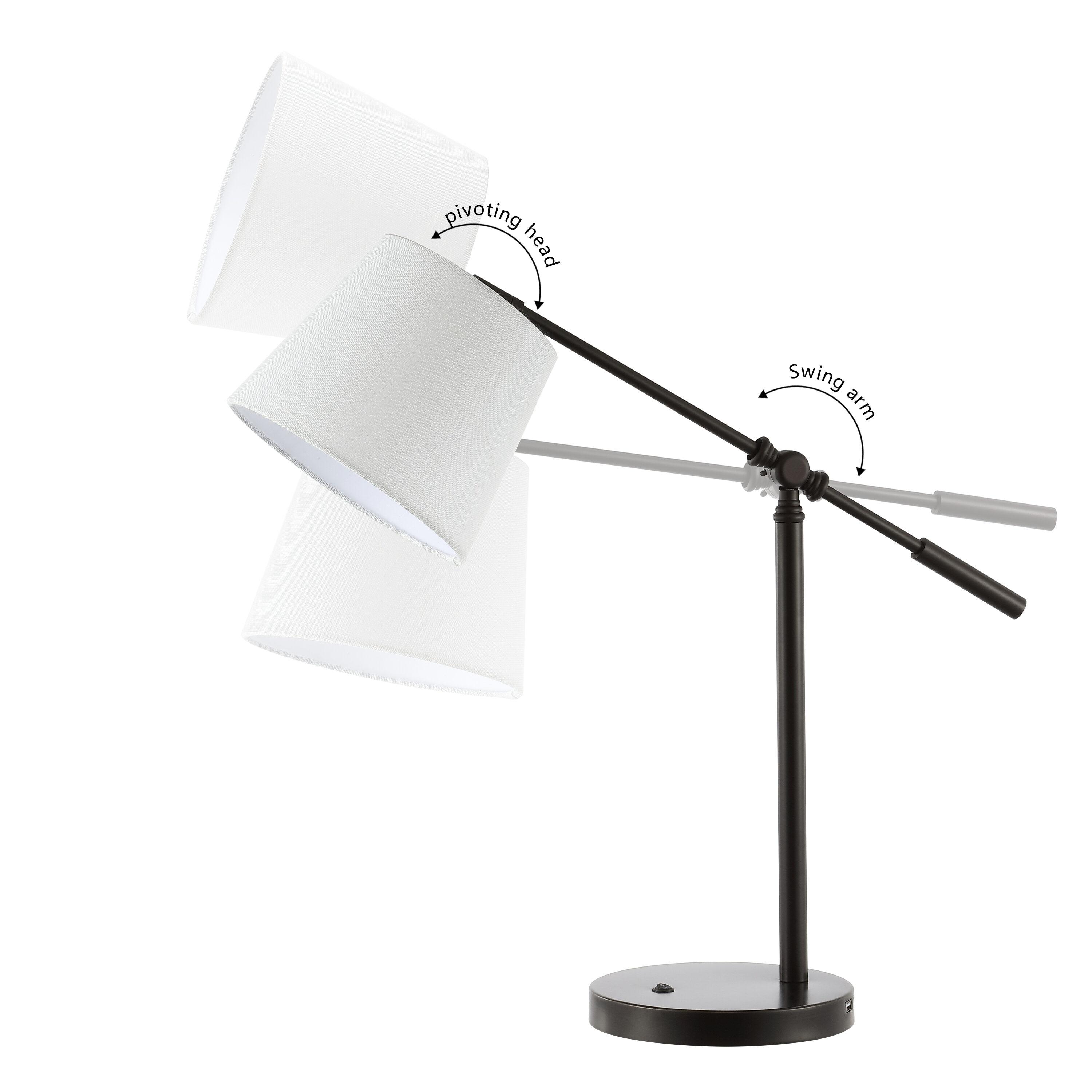 Troy 24 in. Classic Contemporary Iron LED Task Lamp with USB Charging Port, Oil Rubbed Bronze