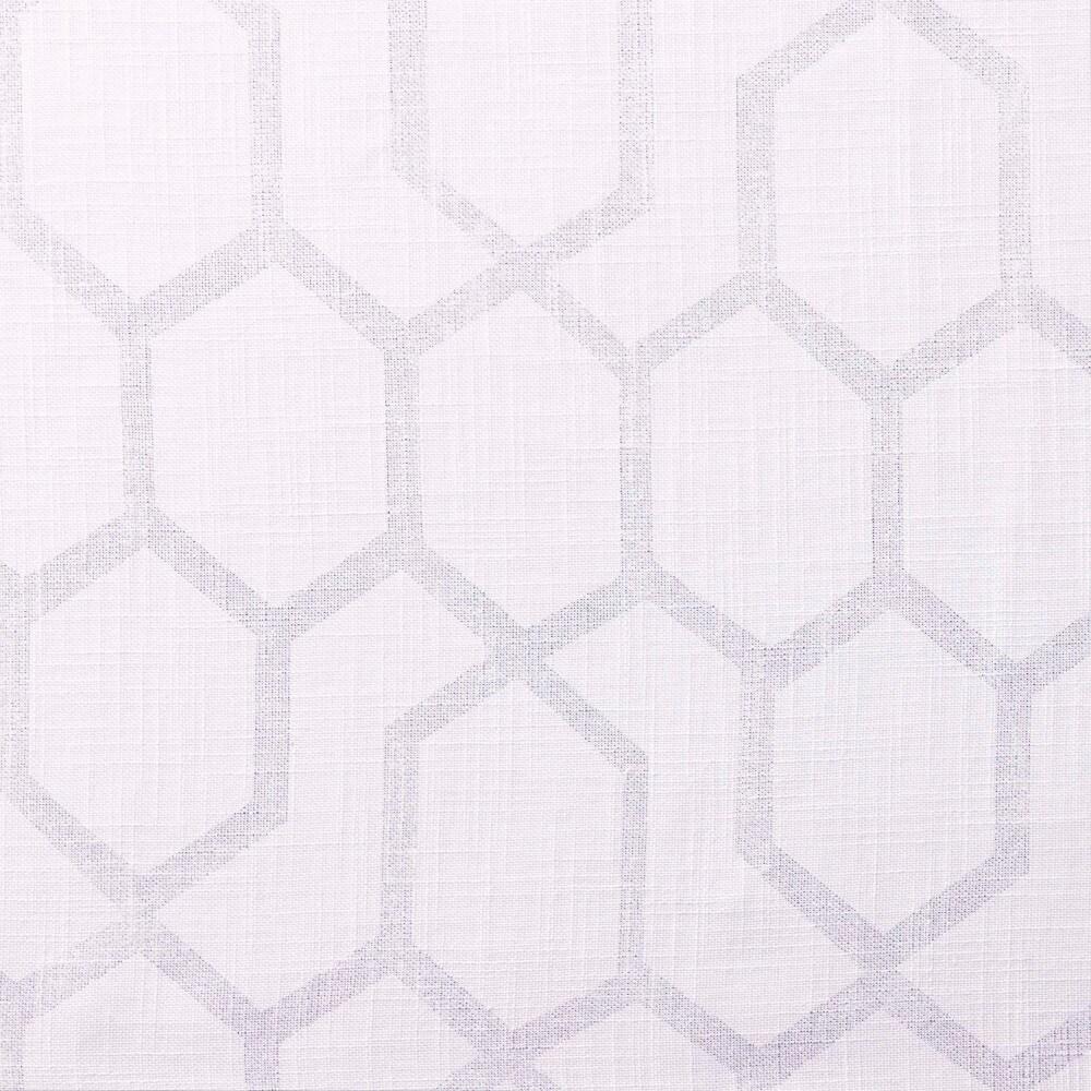 Set of 2 84"x54" Panza Sheer Linen Printed Metallic Geometric Grommet Top Window Curtain Panel - White Silver - Exclusive Home