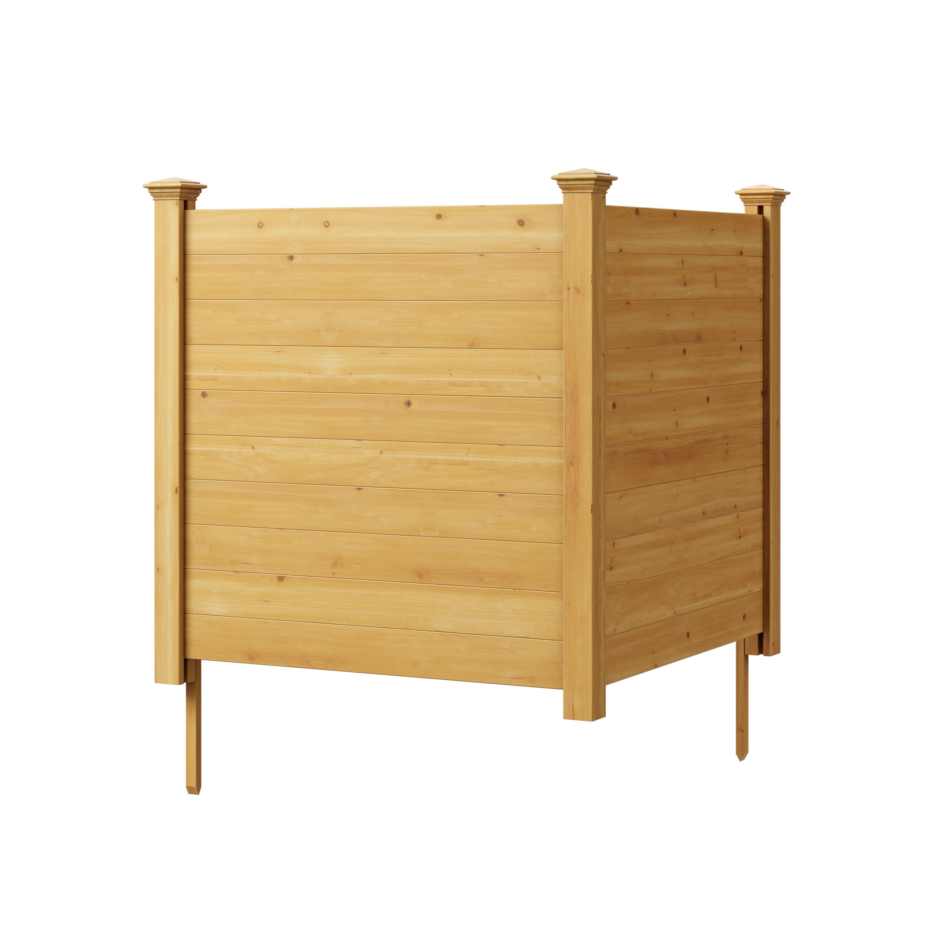 4ft H x 4ft W (2 Panels) No Dig Enclo Premium Wood Privacy Screen, Ideal Outdoor Privacy Wall, Pool Equipment Enclosure, Cedar Privacy Fence, Trash Can Enclosures, Air Conditioner Fence, EC18029