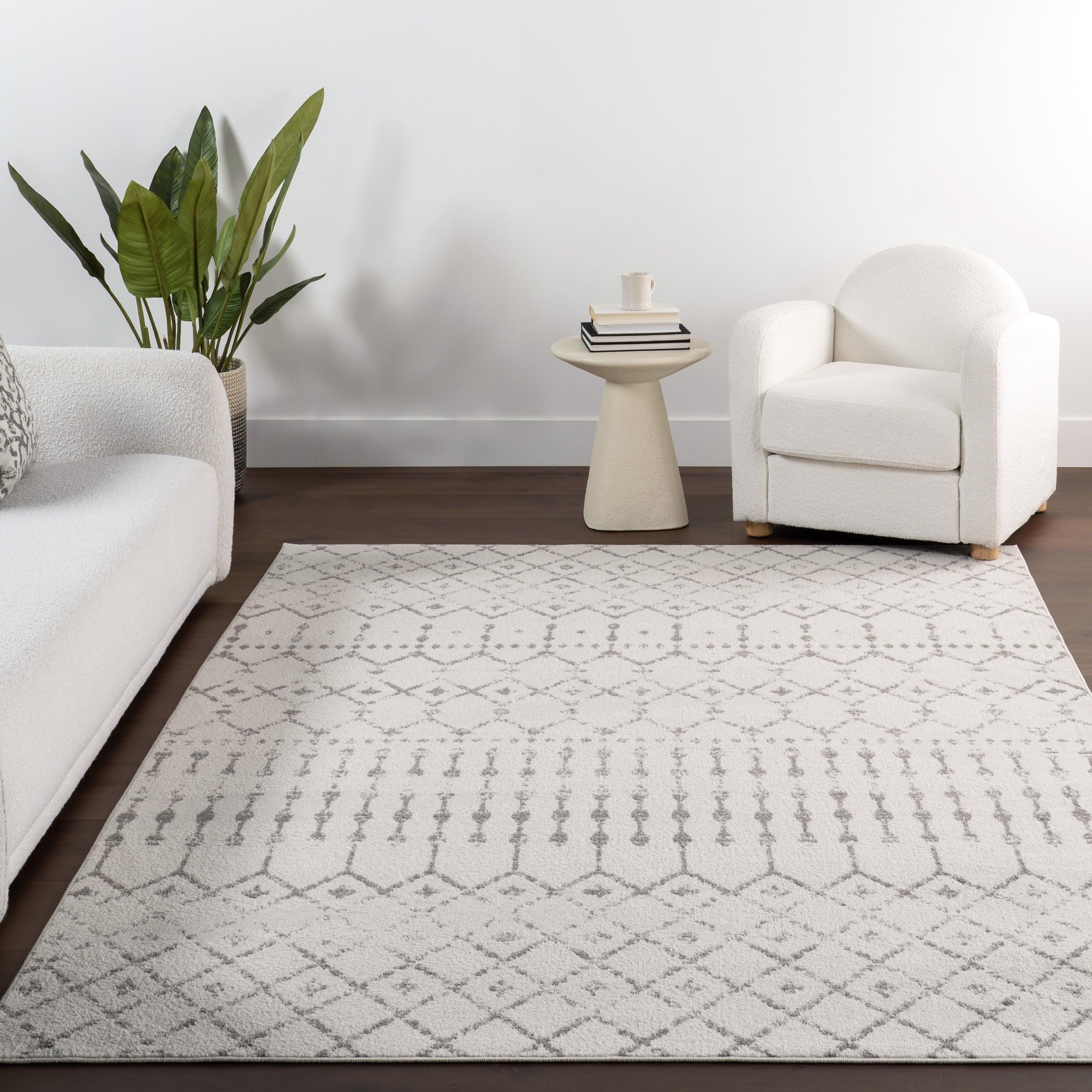 nuLOOM Moroccan Blythe Grey 6' 7" x 9' Transitional Oval Rug