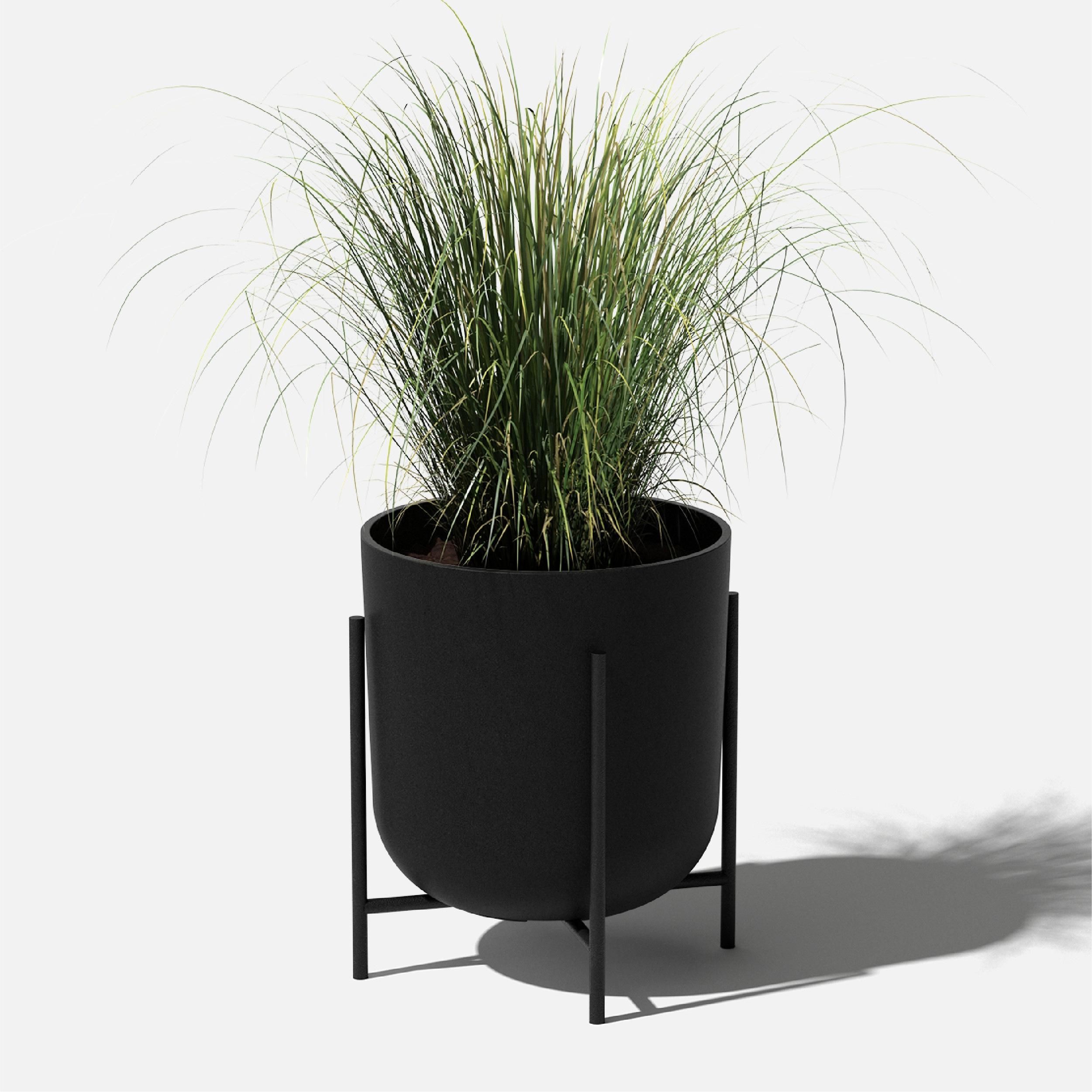 Veradek Mason Series Raised Kona 15" Plastic-Stone Planter with Stand - (Black/1 Pack)