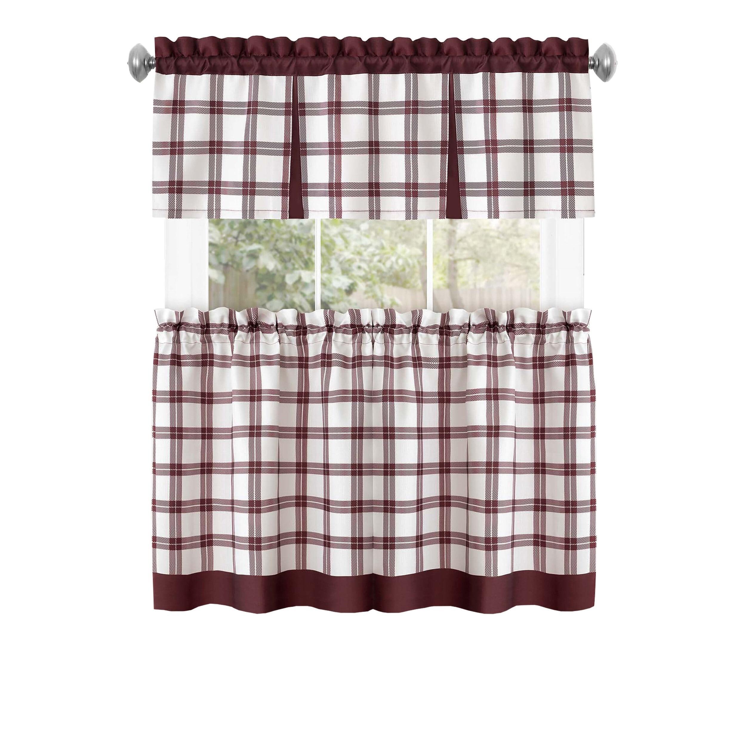 Achim Importing Co Plaid Tailored 58'' W Kitchen Curtain