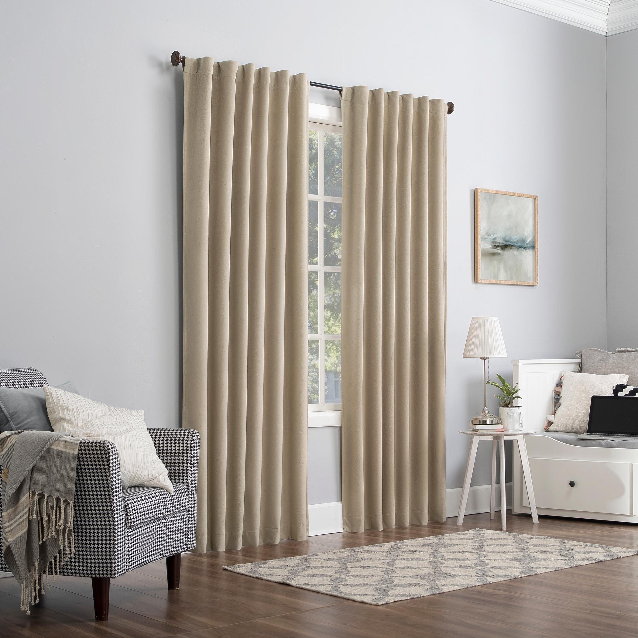 Velvet Noise Reducing Thermal Extreme 100% Blackout Back Tab Curtain Panel