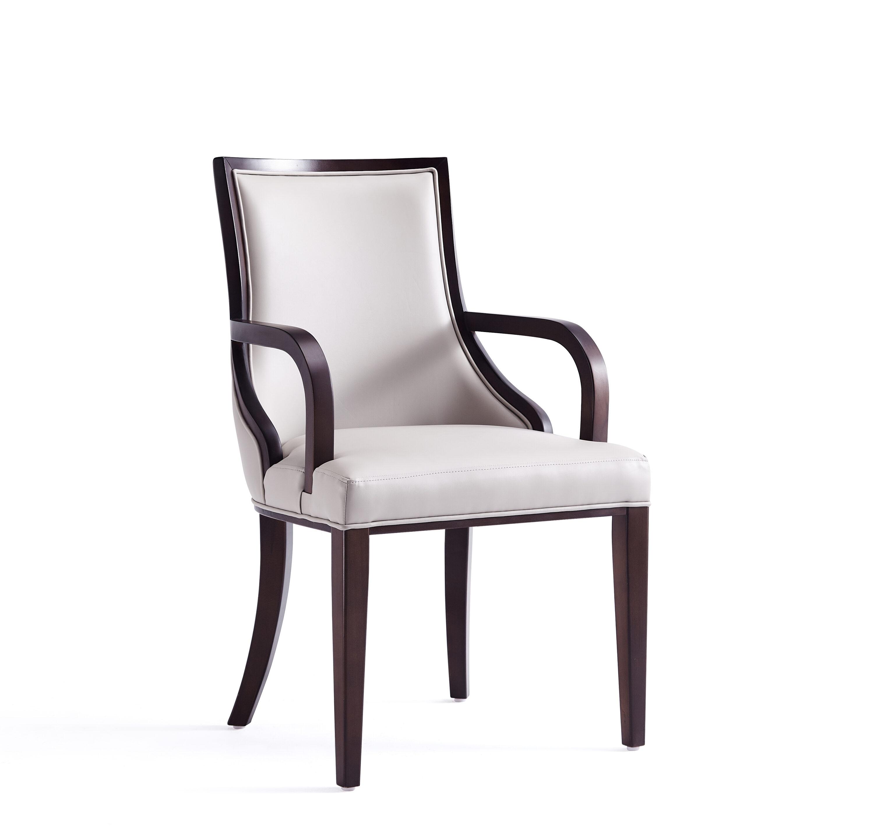 Grand Faux Leather Dining Armchair  with Beech Wood Frame (Set of 2)
