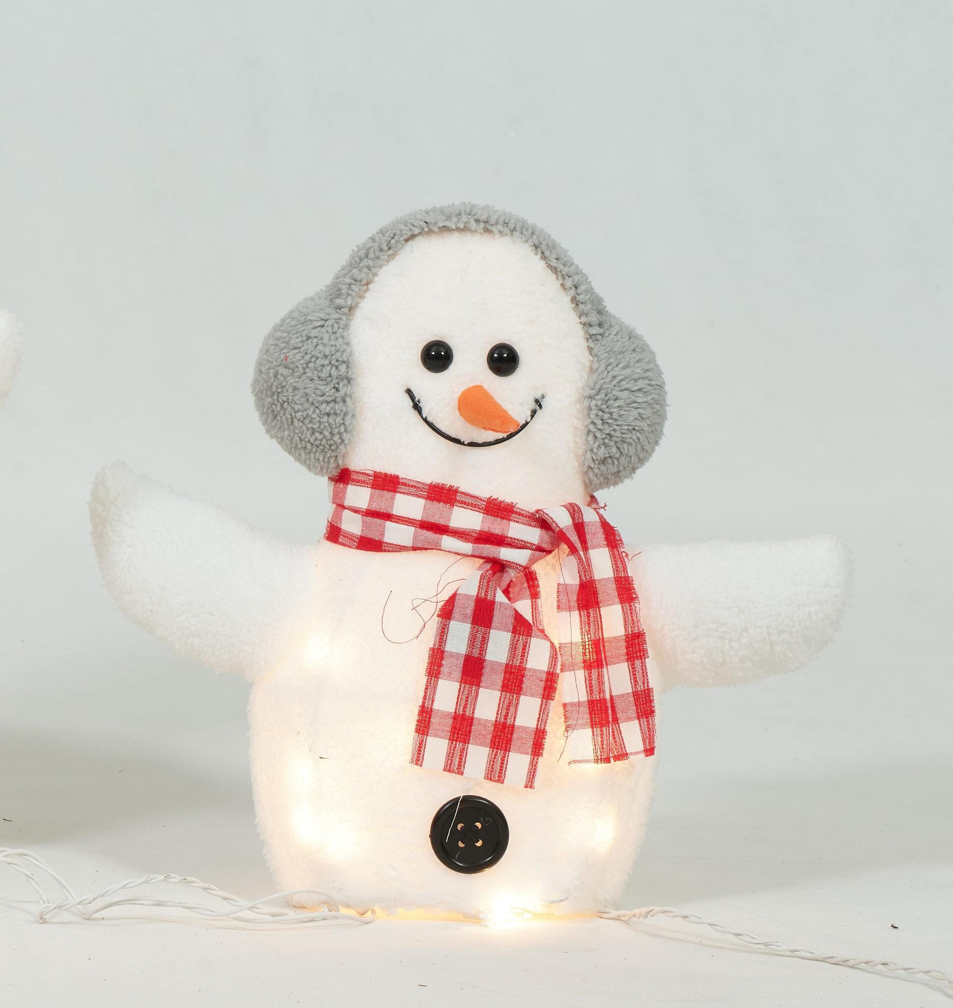 Everstar Set Of 3  Plush Snowman Family Sculpture, White