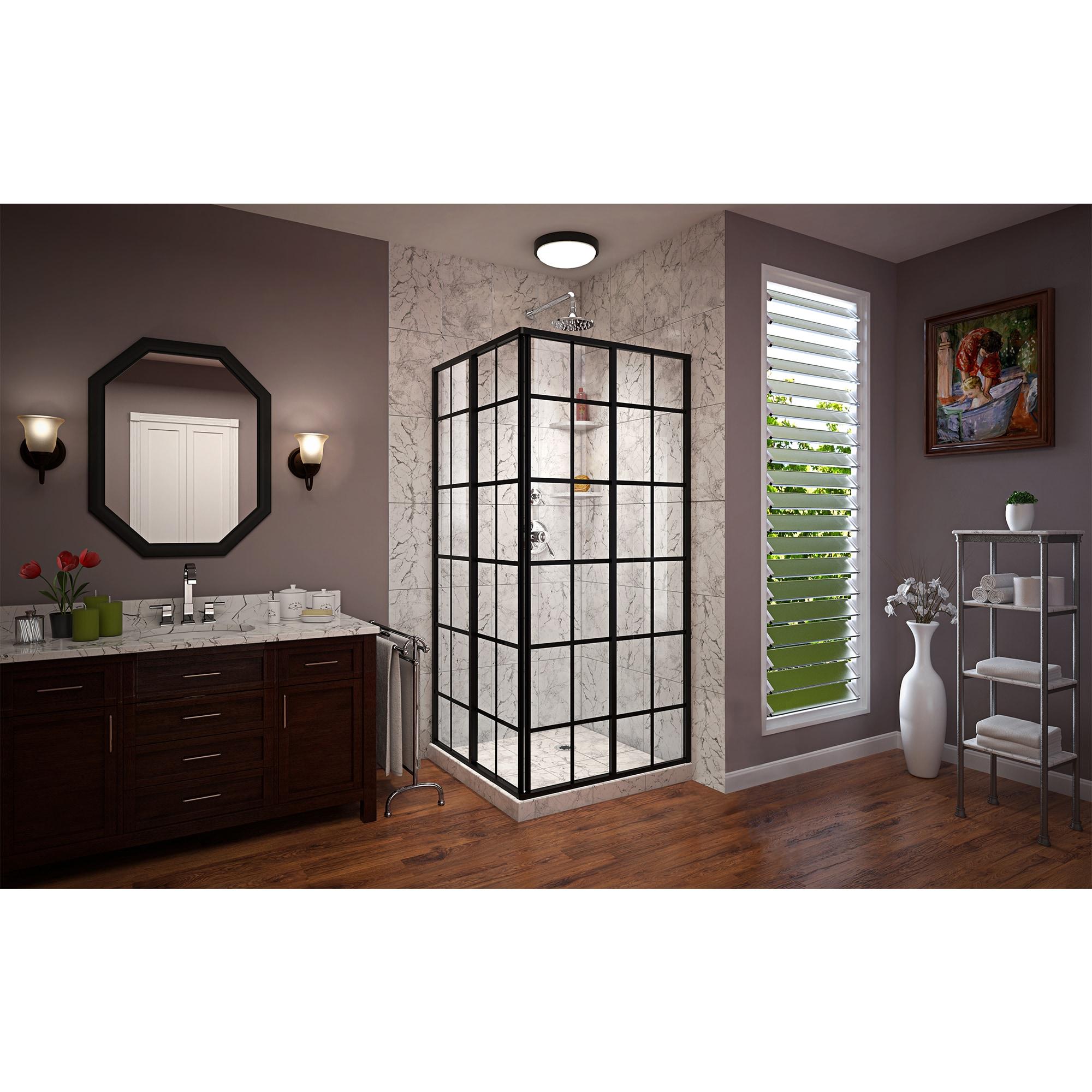 French Corner 34.5" W x 34.5" D x 72'' H Framed Square Shower Enclosure