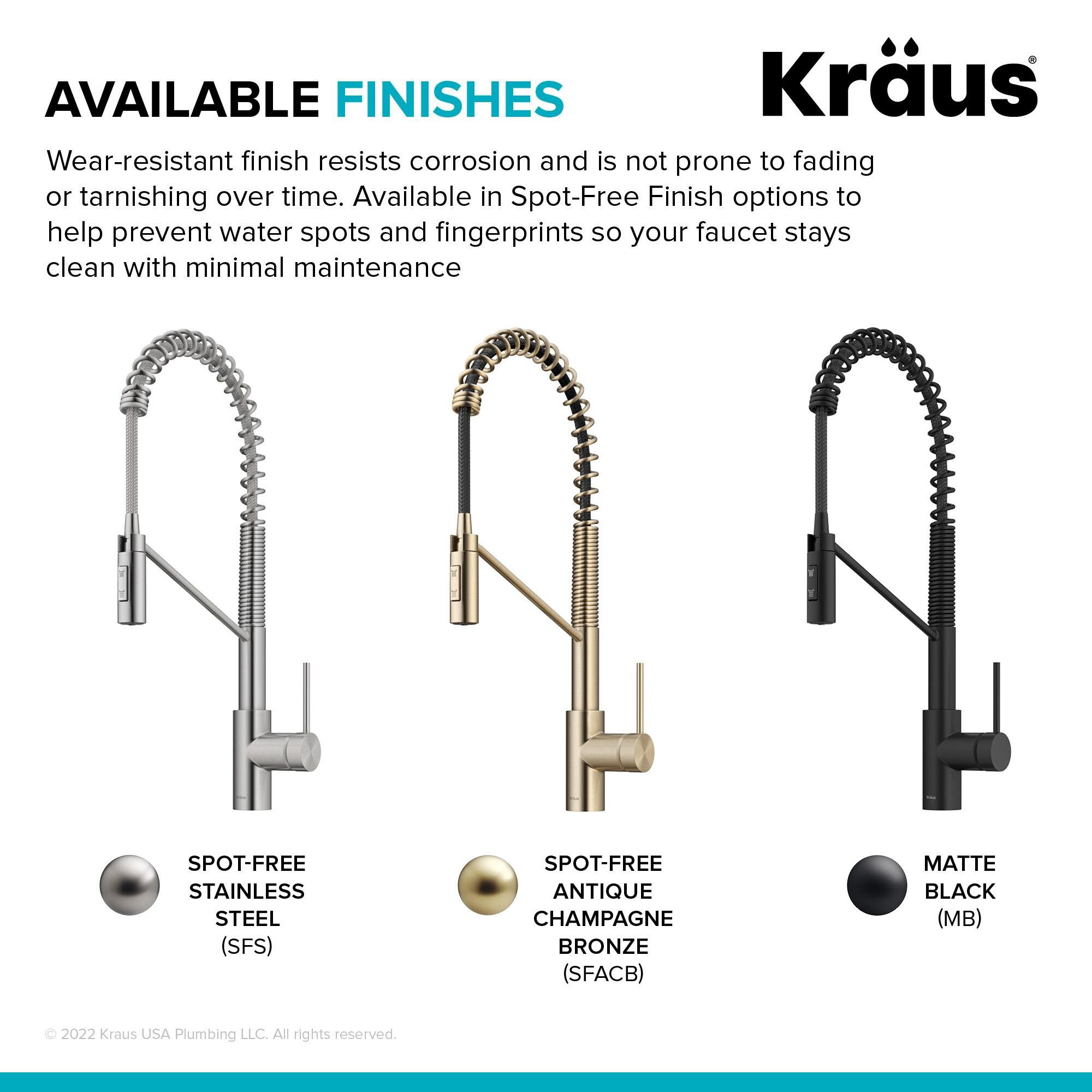 KRAUS Oletto Touchless Sensor Commercial Pull-Down Single Handle Kitchen Faucet with QuickDock Top Mount Assembly