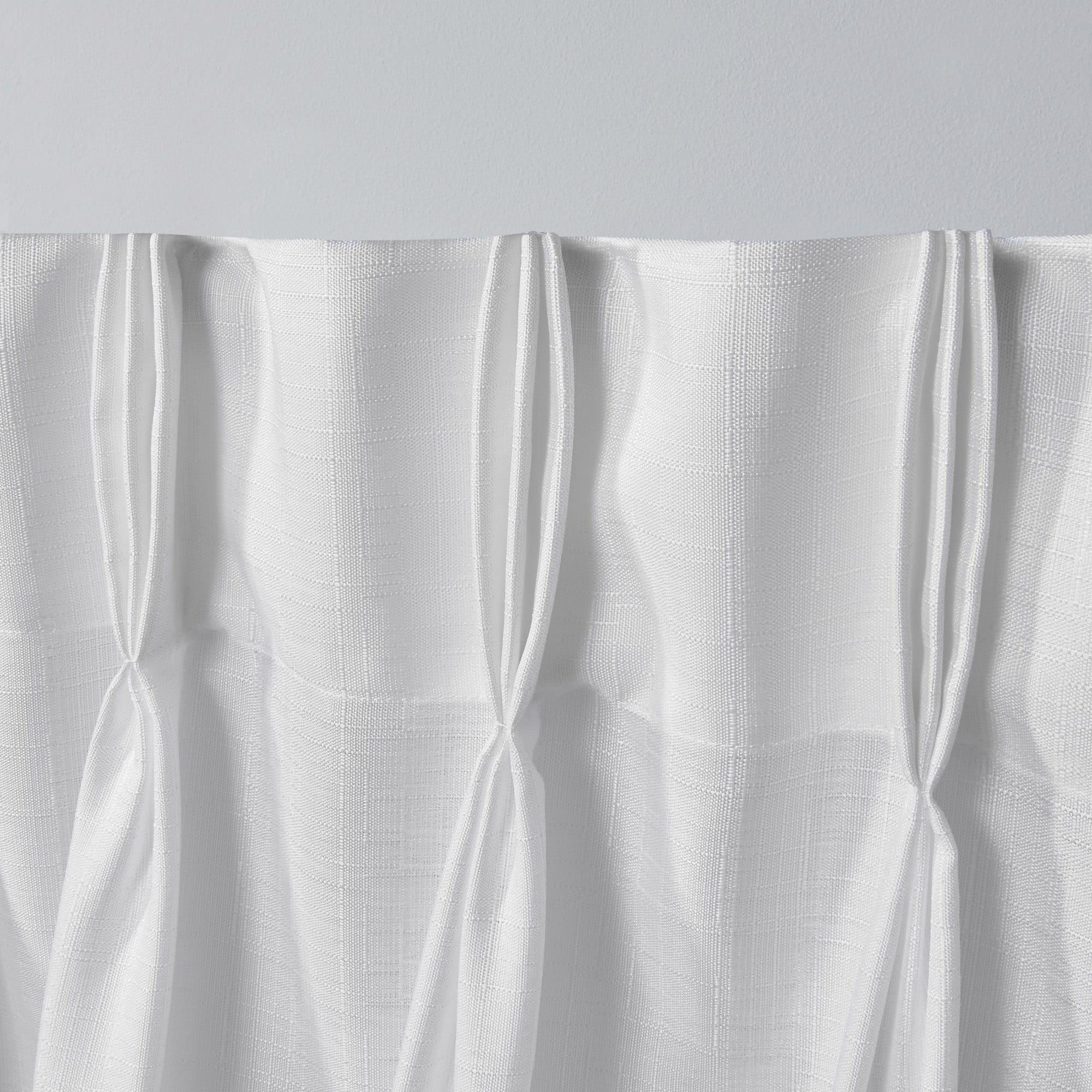 Set of 2 (96"x54") Loha Linen Pinch Pleat Window Curtain Panel White - Exclusive Home