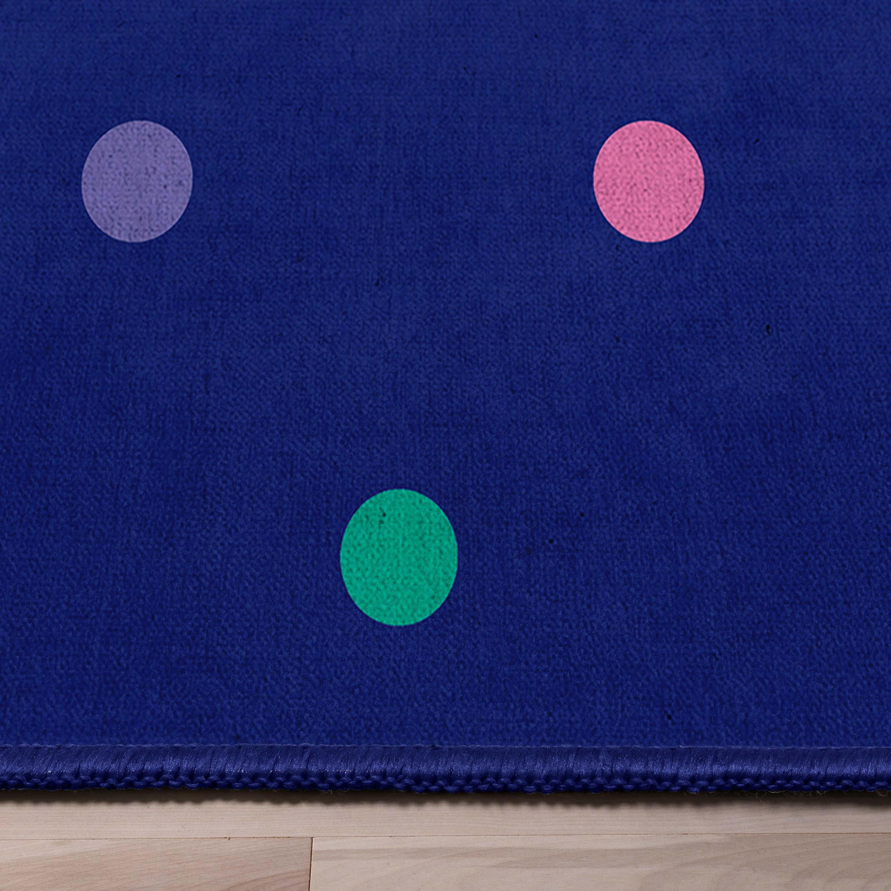 Well Woven Crayola Polka Dot Geometric Blue Area Rug