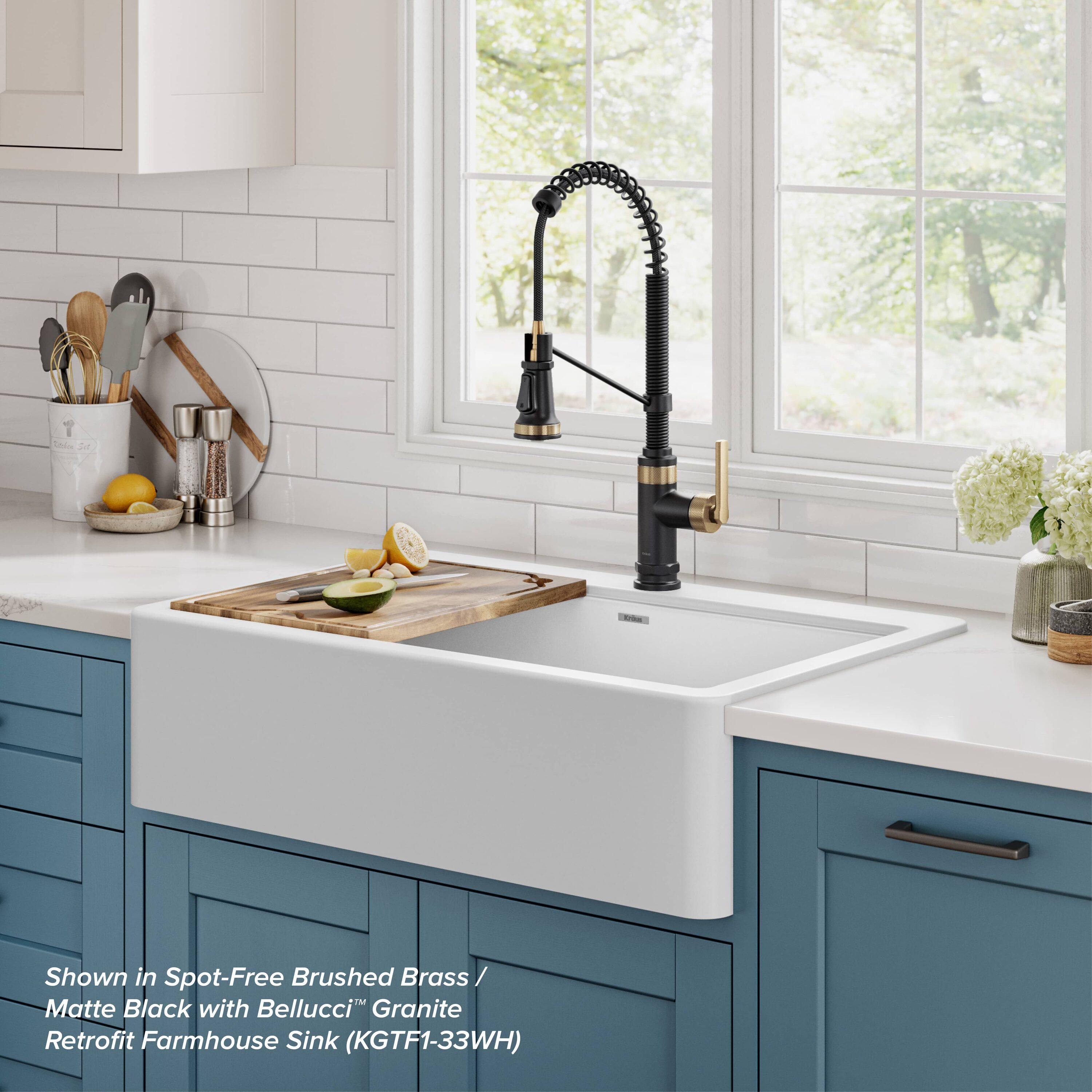 KRAUS Bolden Commercial Style 2-Function Single Handle Pull Down Kitchen Faucet