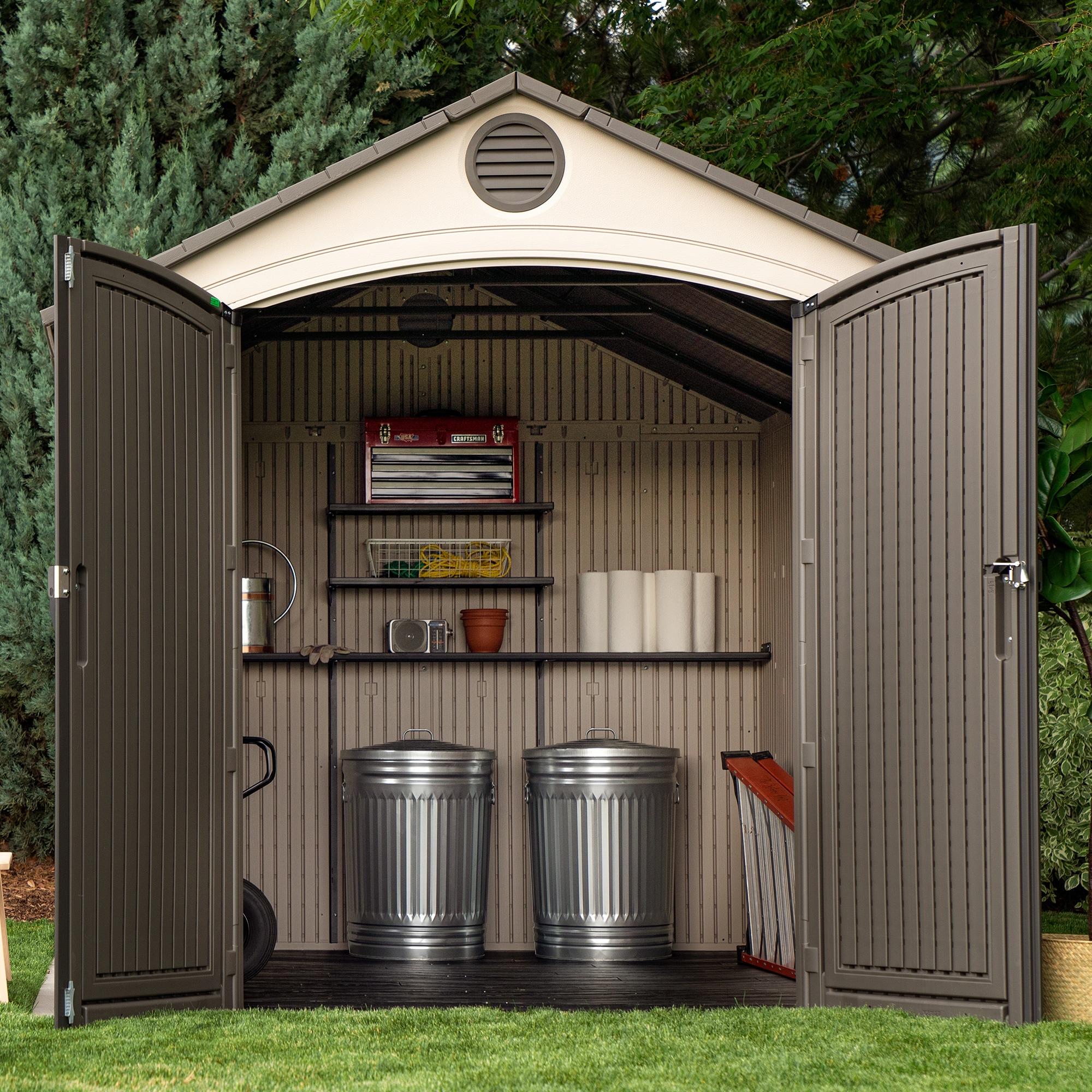 Lifetime 8 Ft. x 12.5 Ft. High-Density Polyethylene (Plastic) Outdoor Storage Shed with Steel-Reinforced Construction