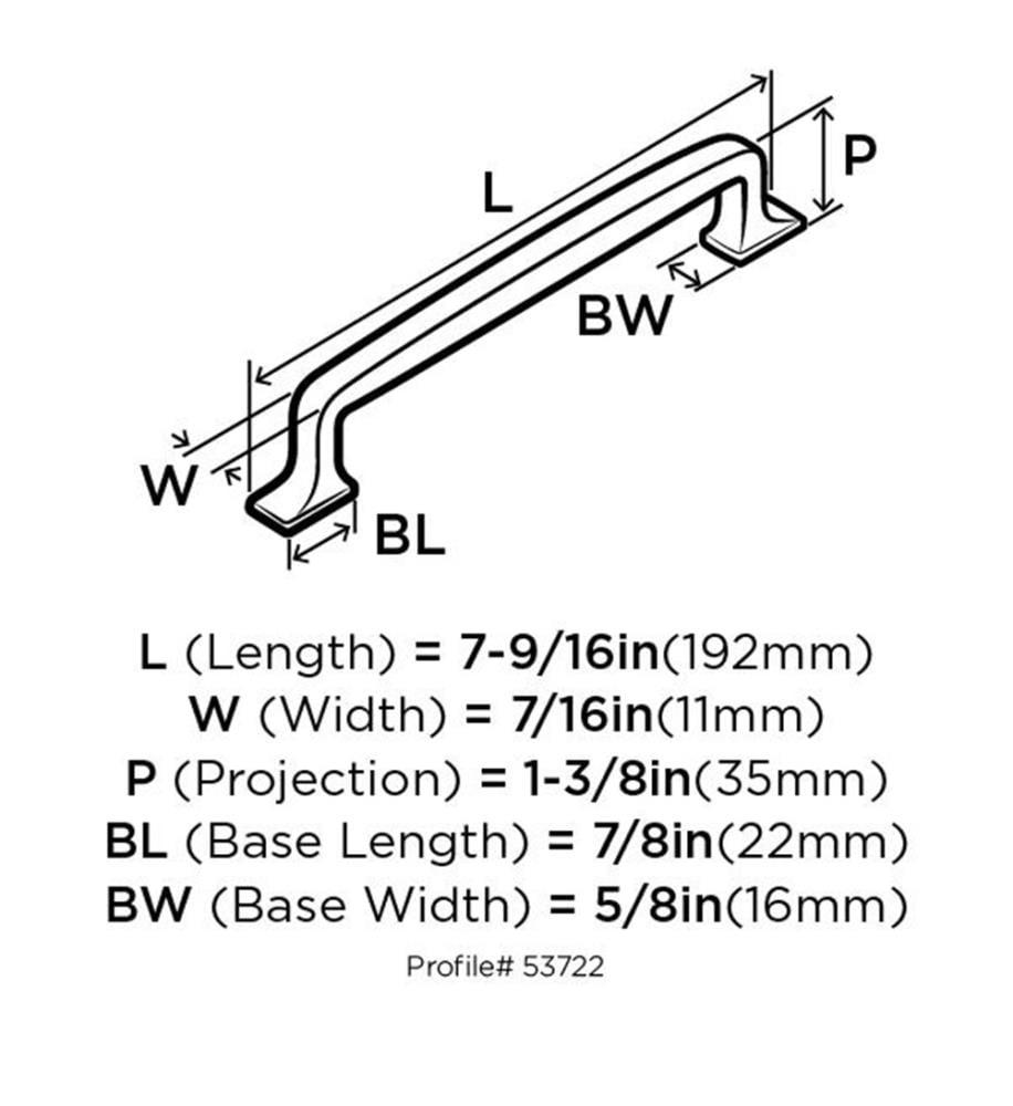 Amerock Westerly 6-5/16 inch (160mm) Center-to-Center Graphite Cabinet Pull