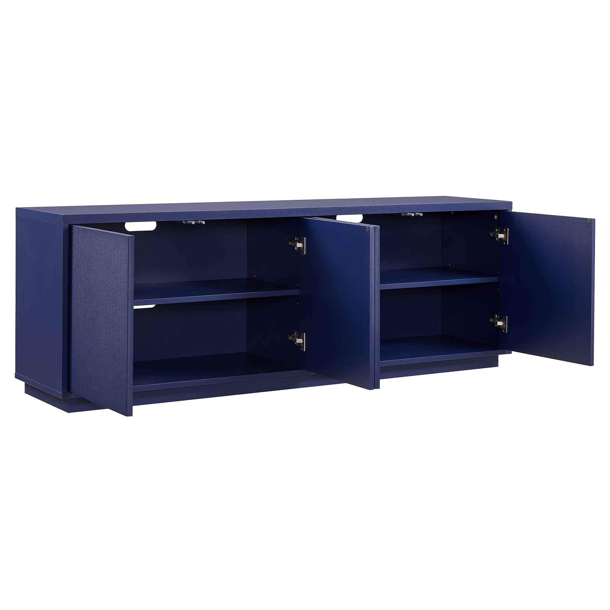 Evelyn&Zoe Hanson Rectangular TV Stand for TV's up to 75", Dark Blue