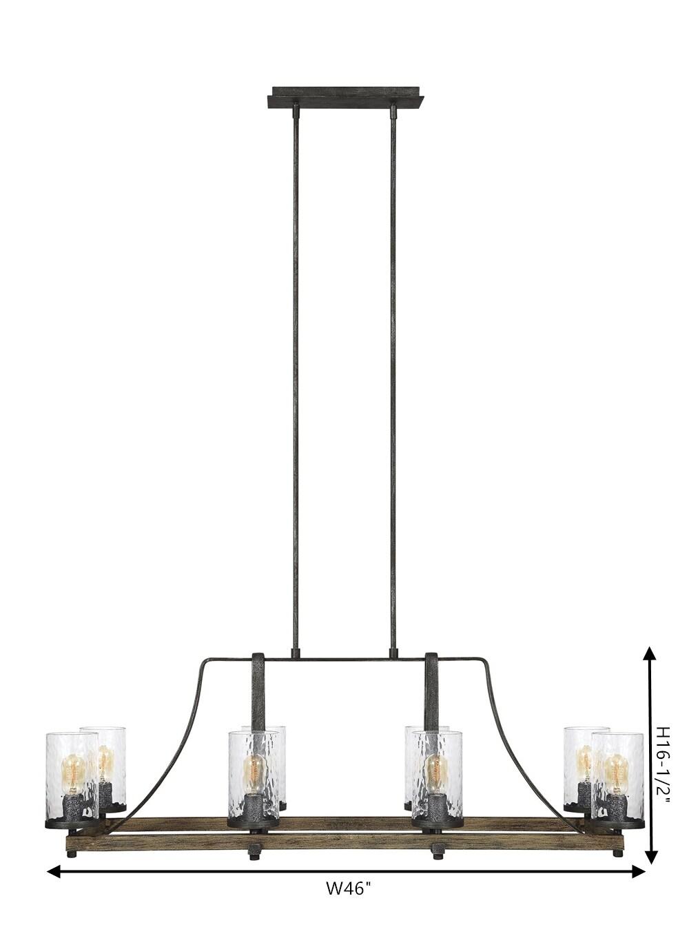 Steffens Wood & Iron Linear Chandelier (46")