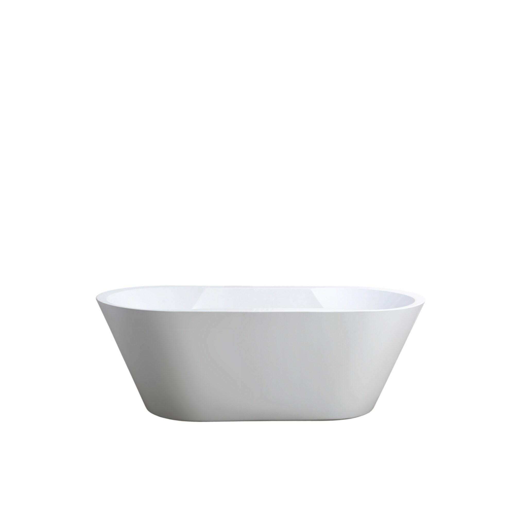 Vanity Art 67" x 32" Acrylic Freestanding Bathtub Contemporary Soaking Tub with Overflow and Pop-Up Drain, VA6804