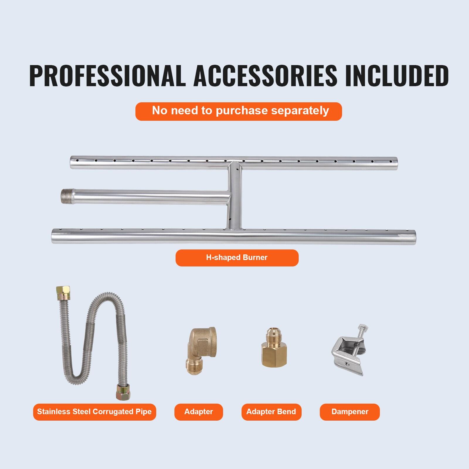 VEVOR 17.95'' x 6.02'' Rectangle Stainless Steel Fire Pit Accessory