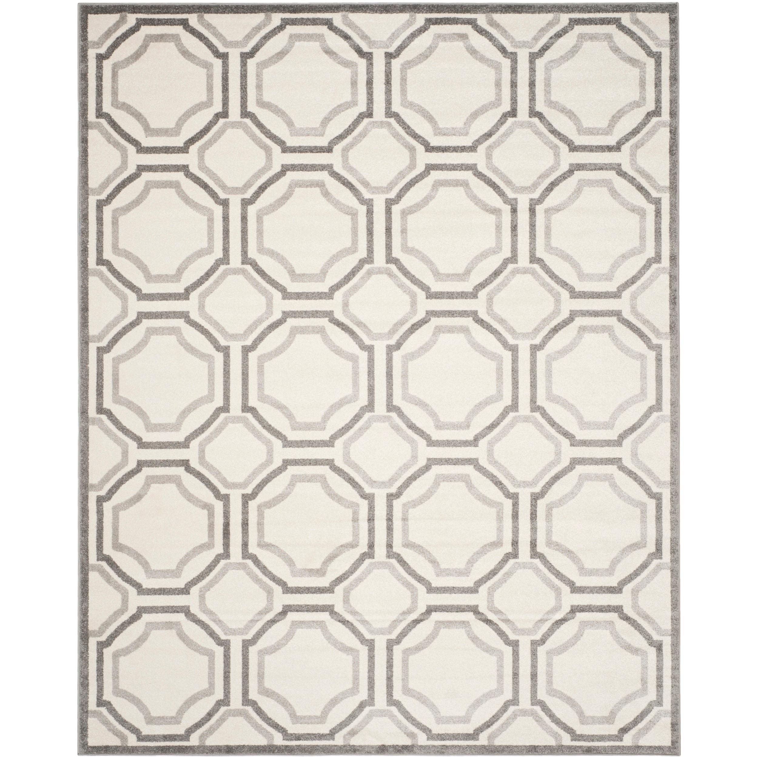 SAFAVIEH Amherst Winnie Geometric Area Rug, Ivory/Light Grey, 9' x 12'