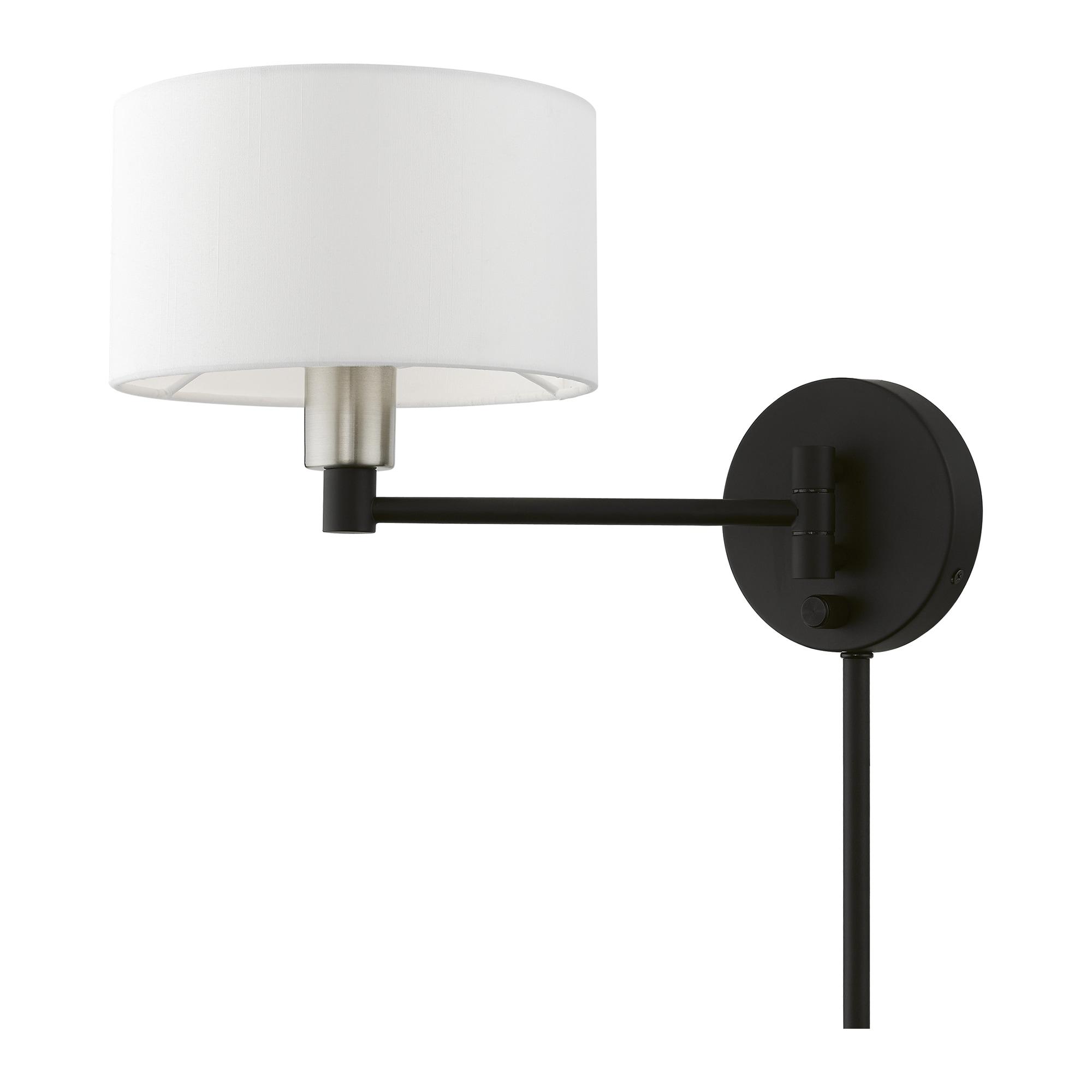 Livex Lighting 1 - Light Wall Light in  Black/Brushed Nickel