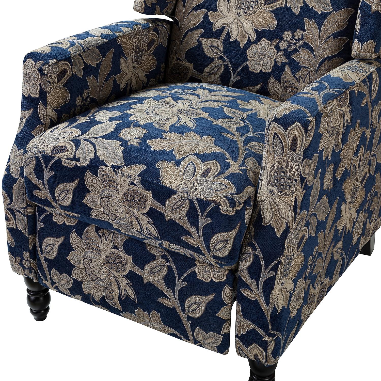 Recliners Push Back Accent Chairs Set of 2 Wingback Manual Fabric Upholstered Armchairs Sofa Home Theater Couches Garden