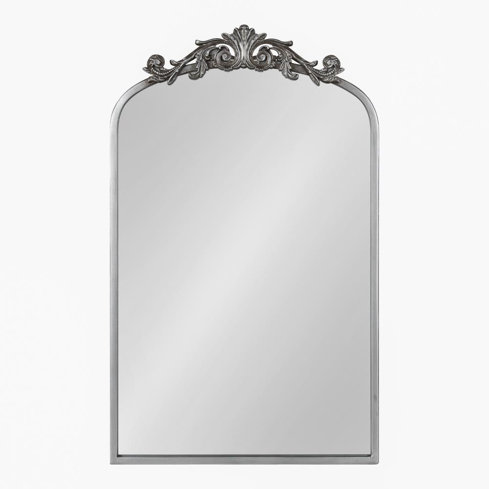 19" x 31" Arendahl Traditional Arch Decorative Wall Mirror Silver - Kate & Laurel: Metal Frame, Baroque Inspired, Easy to Hang