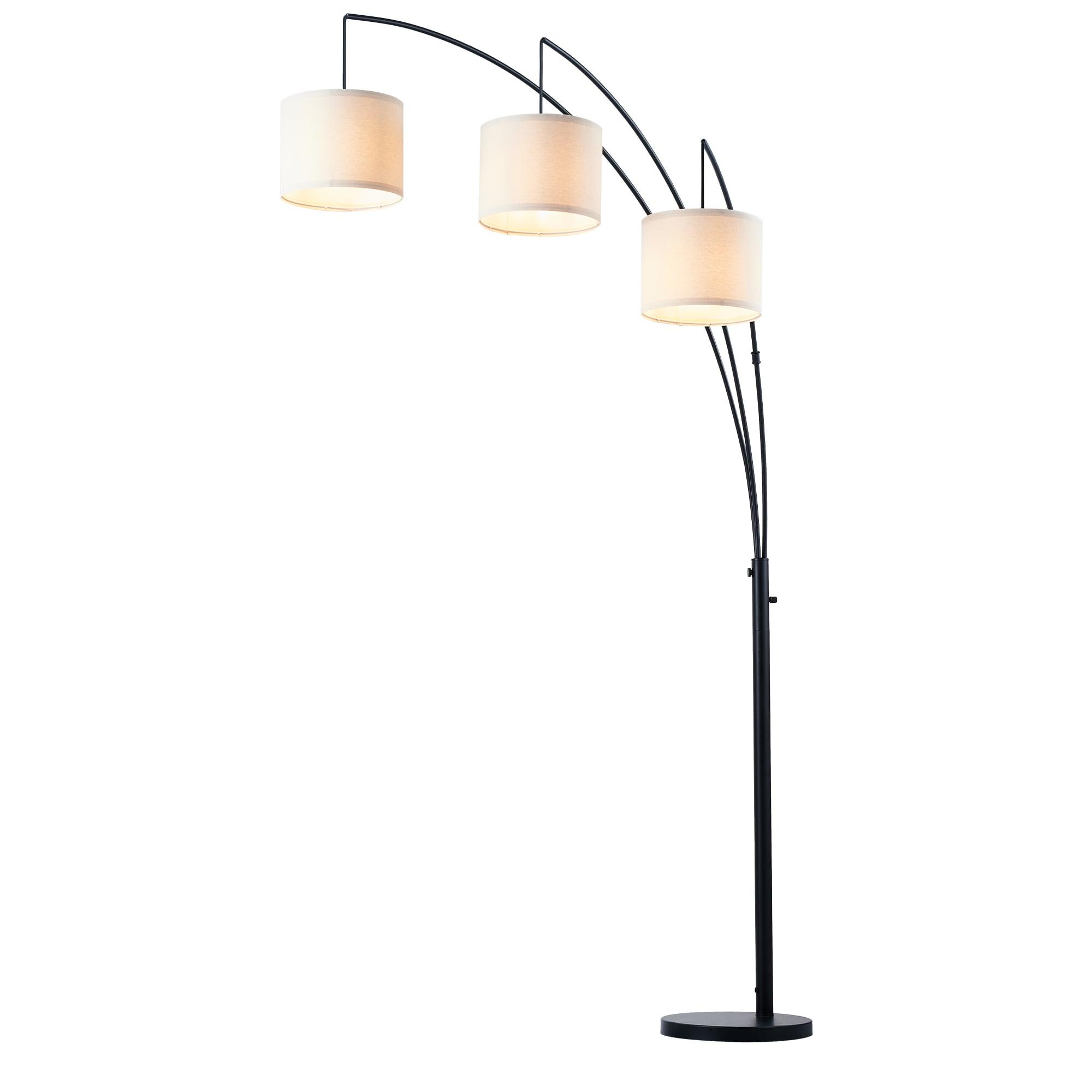 Bestco 83" Modern Arc Floor Lamp with Hanging Drum Shades 3 Light Tree Standing Light