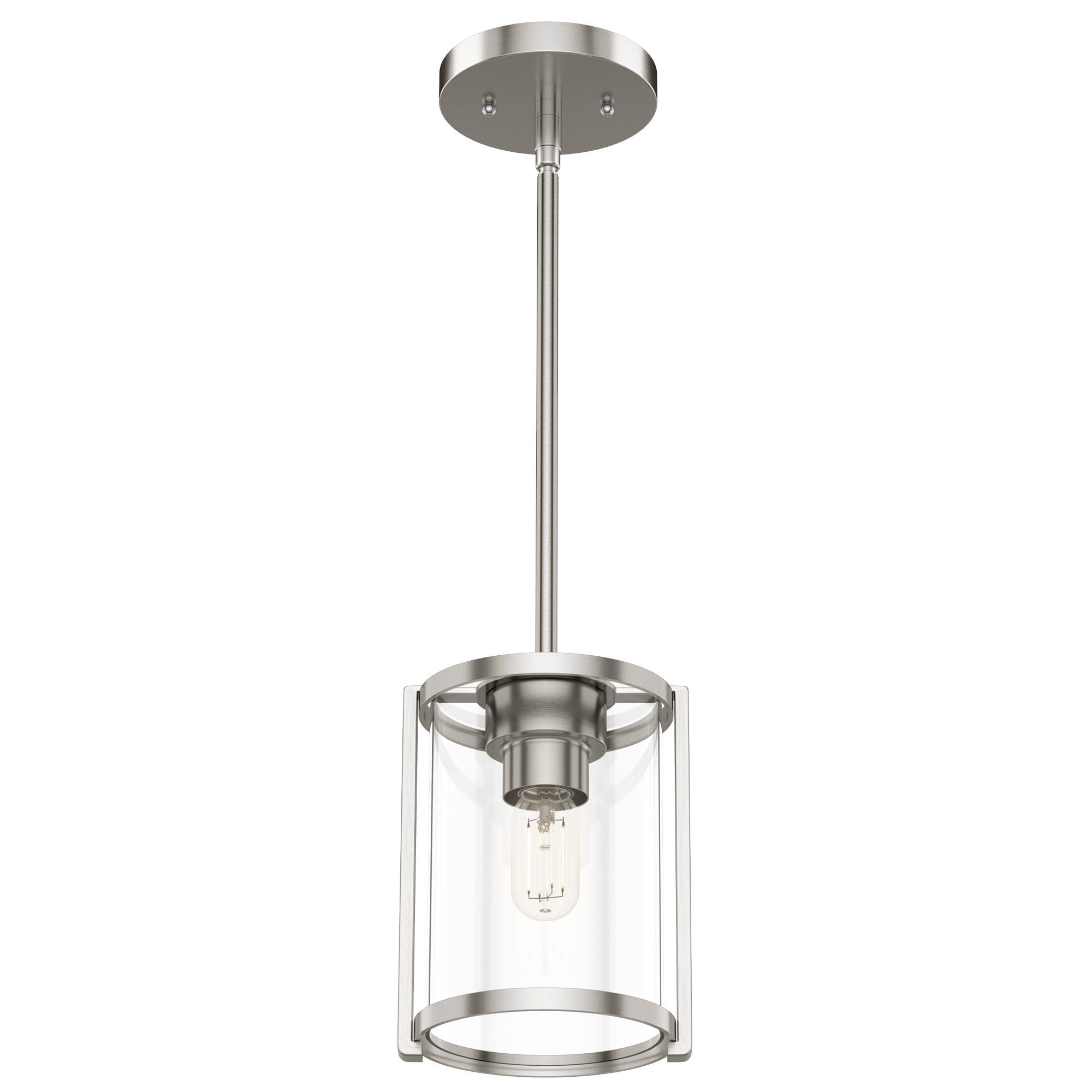 Astwood Clear Glass Mini Pendant Ceiling Light Fixture Silver - Hunter Fan: UL Listed, Adjustable Height