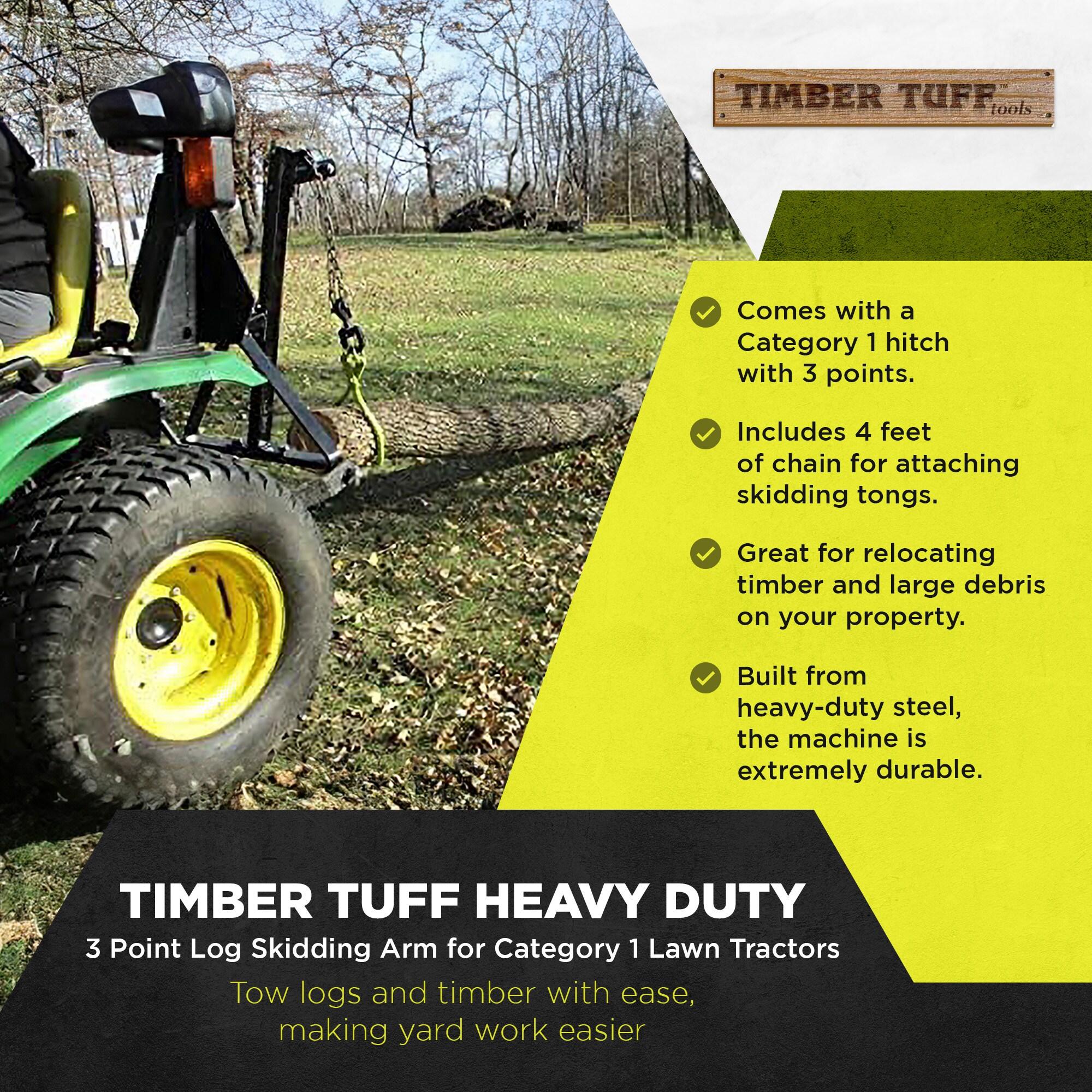 Timber Tuff 3 Point Log Skidding Arm for Category 1 Lawn Tractors