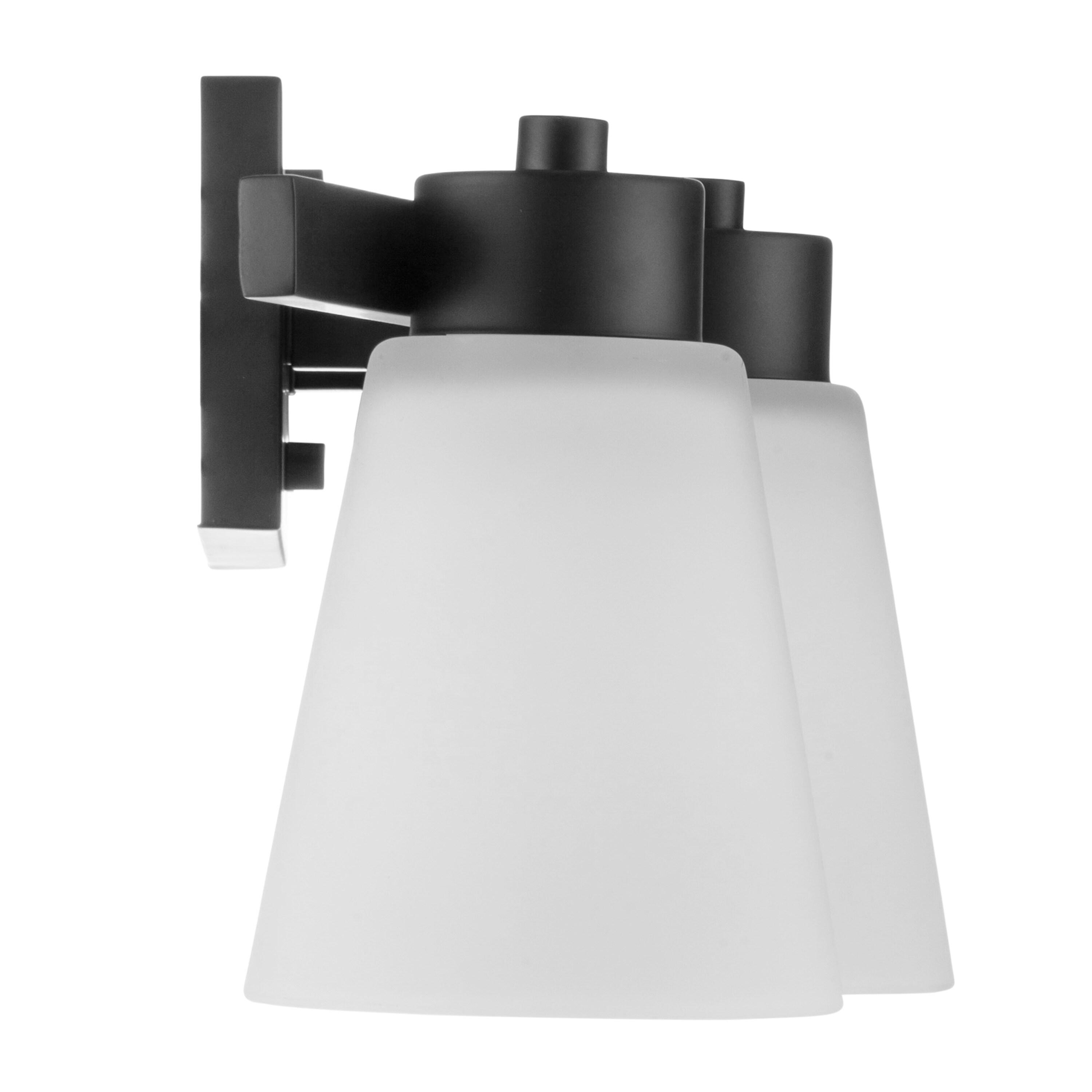 Prominence Home Fairendale 4-Light Matte Black Bathroom Vanity Light with Frosted Glass Shade