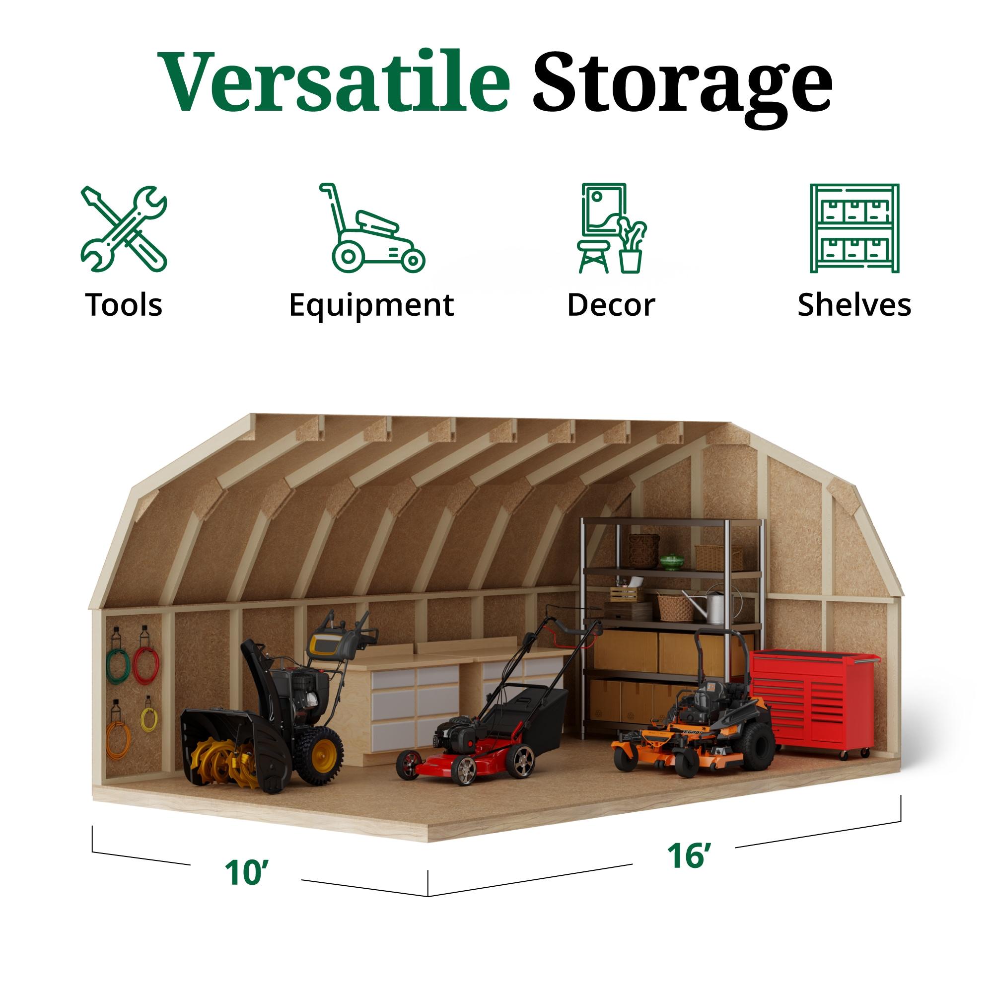 Little Cottage Co. Value Gambrel Barn Wood Storage Shed with 4 ft. Sidewalls