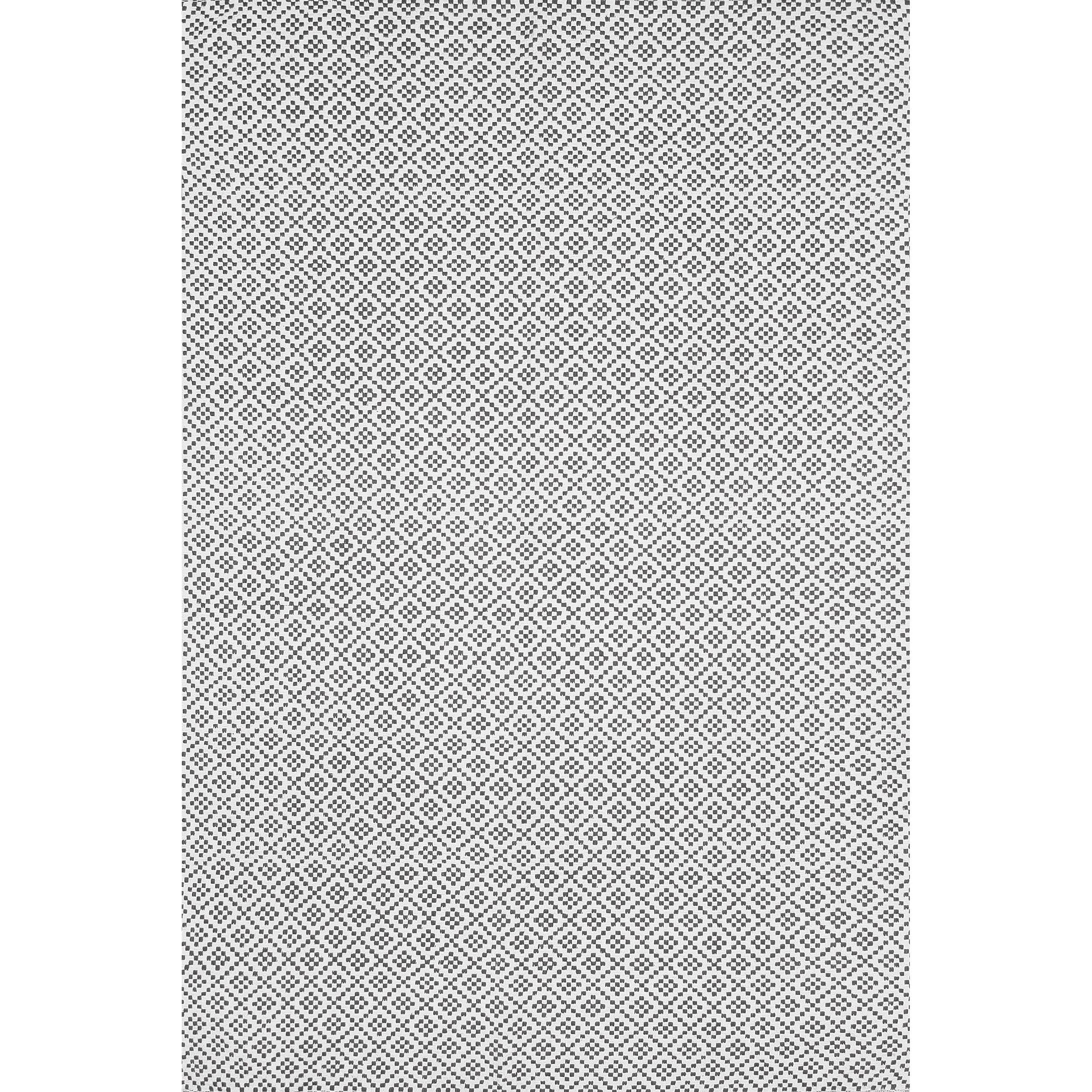nuLOOM 5'x8' Cotton Hand Loomed Diamonds Cotton Trellis Area Rug Gray: Modern Low Pile Handmade Rectangle Rug