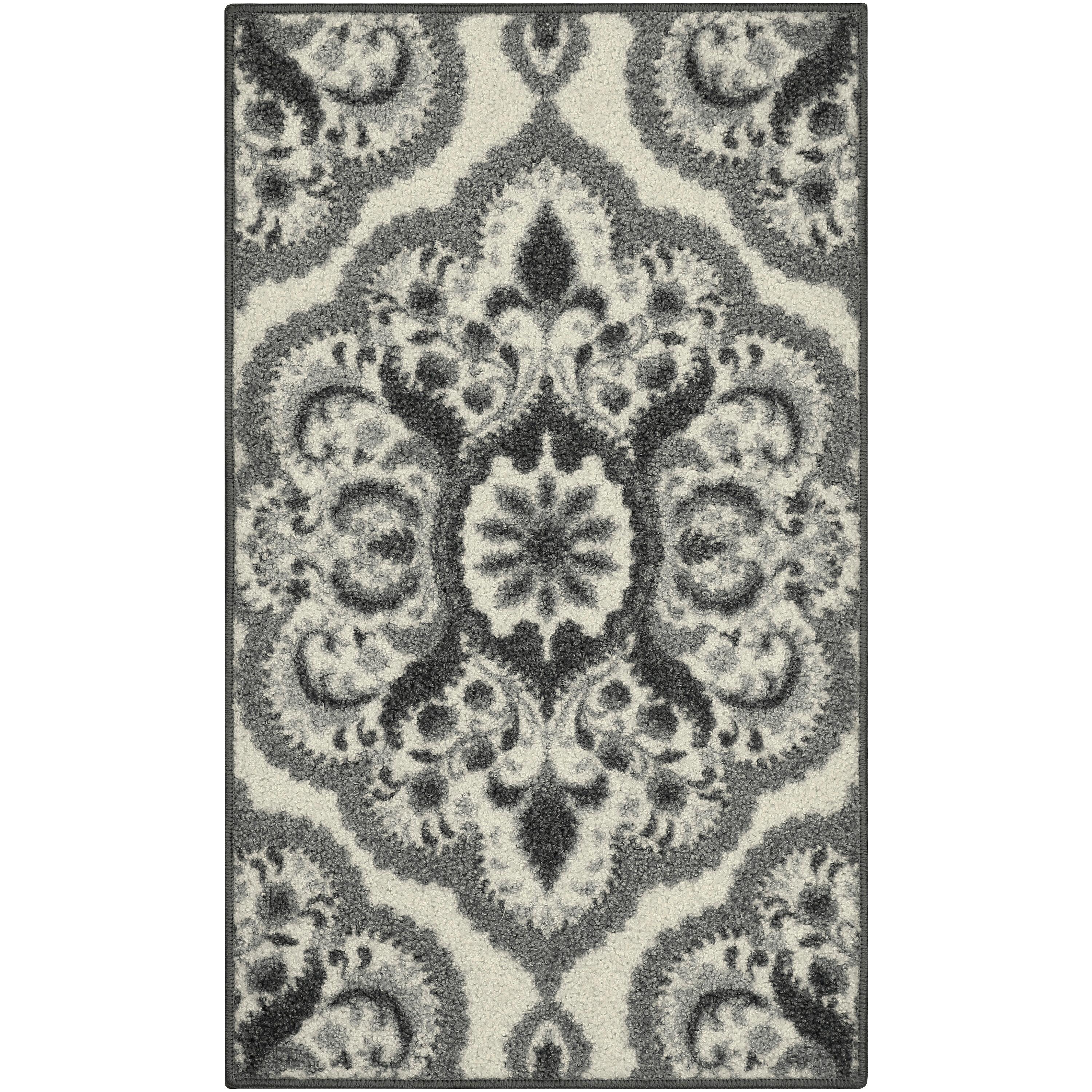 Maples Rugs Vivian Traditional Washable Entryway Accent Rug for Indoor, 1'8" x 2'10", Gray