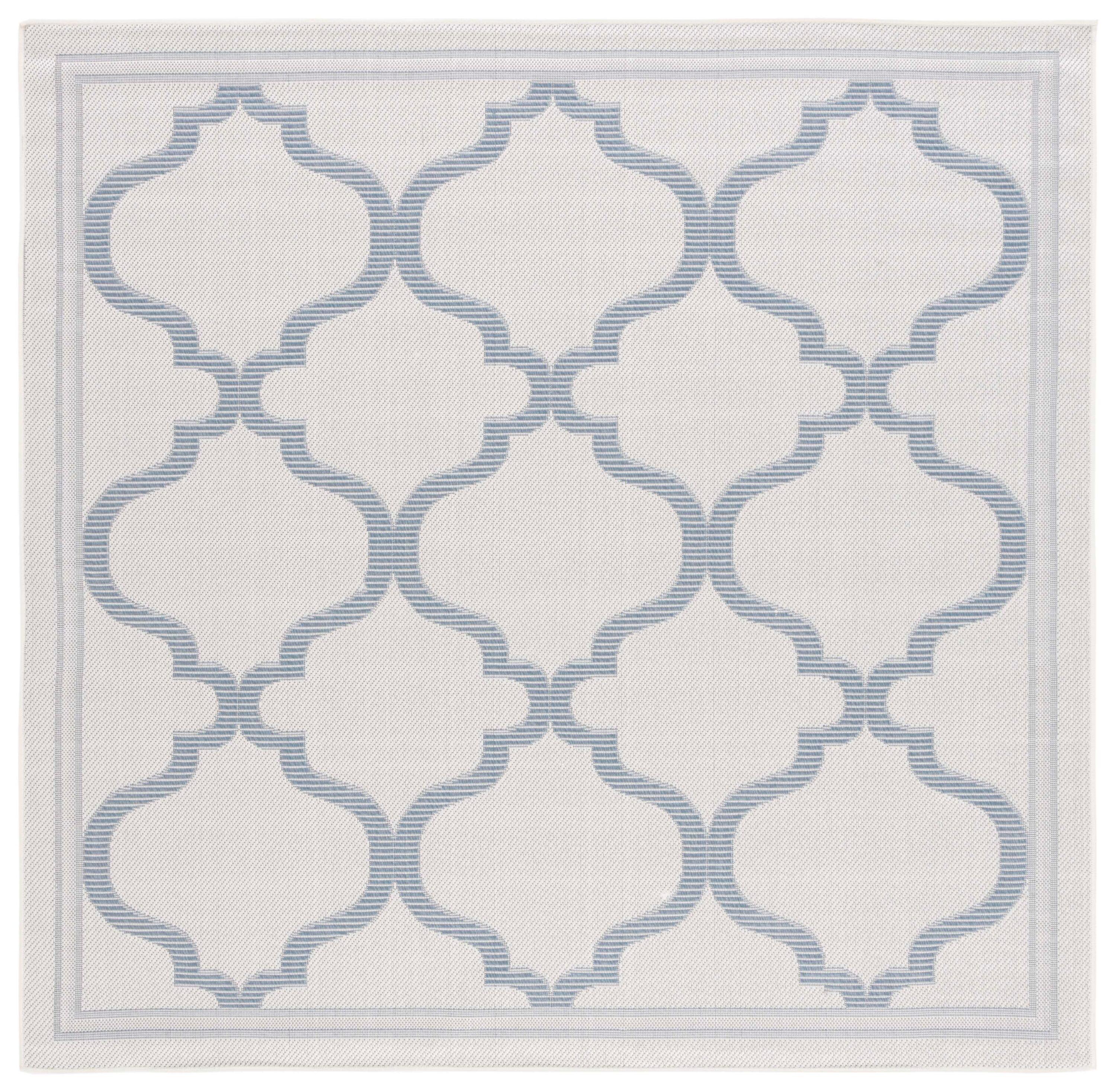 SAFAVIEH Outdoor BMU810L Bermuda Collection Ivory / Blue Rug