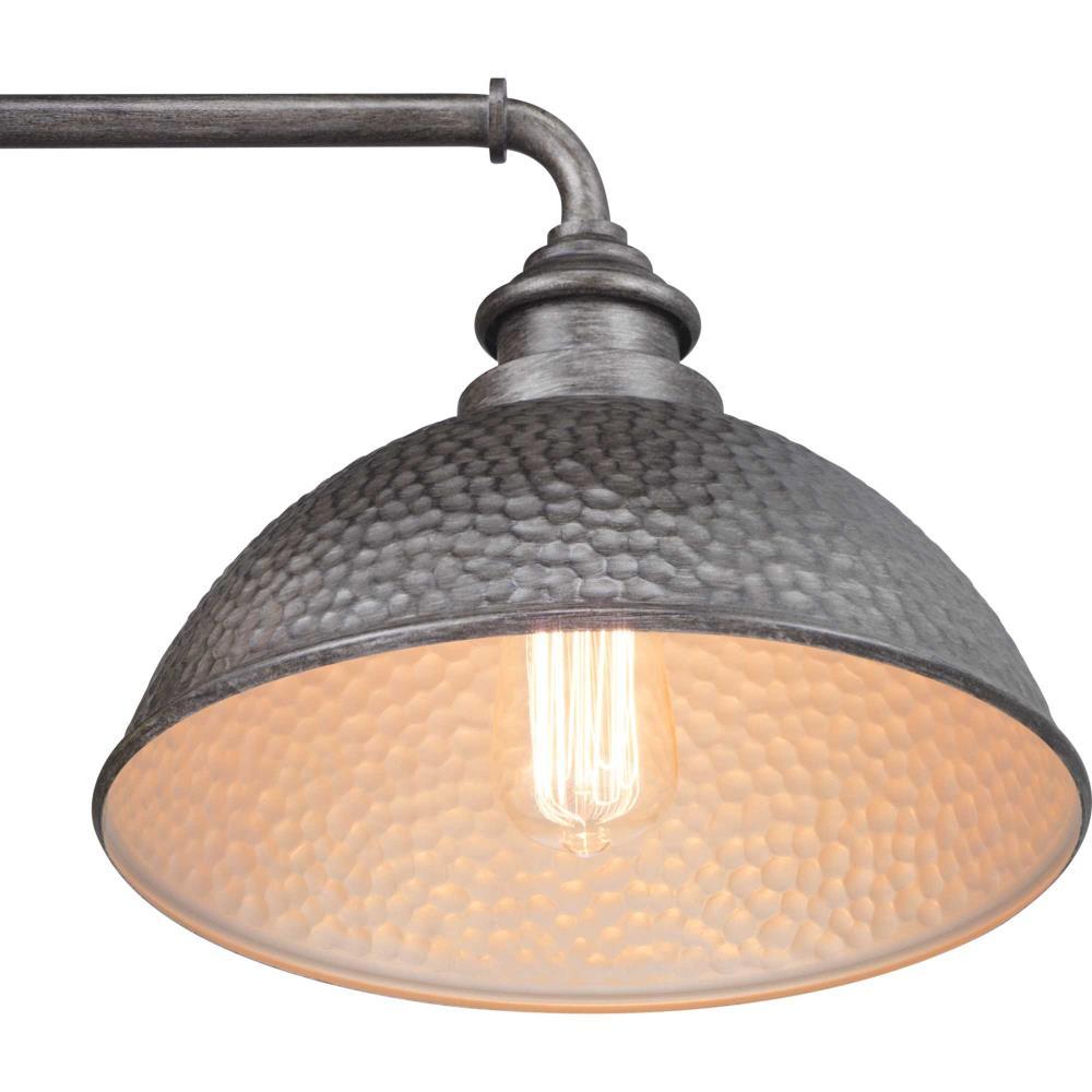 Progress Lighting Englewood 1-Light Medium Wall Lantern, Antique Pewter, Metallic Copper Shade