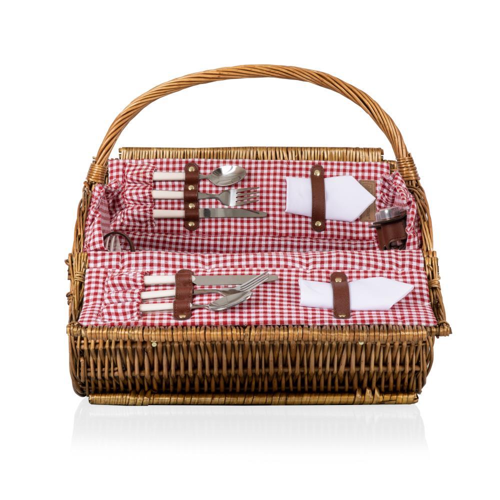 Barrel Wicker Picnic Basket with Picnic