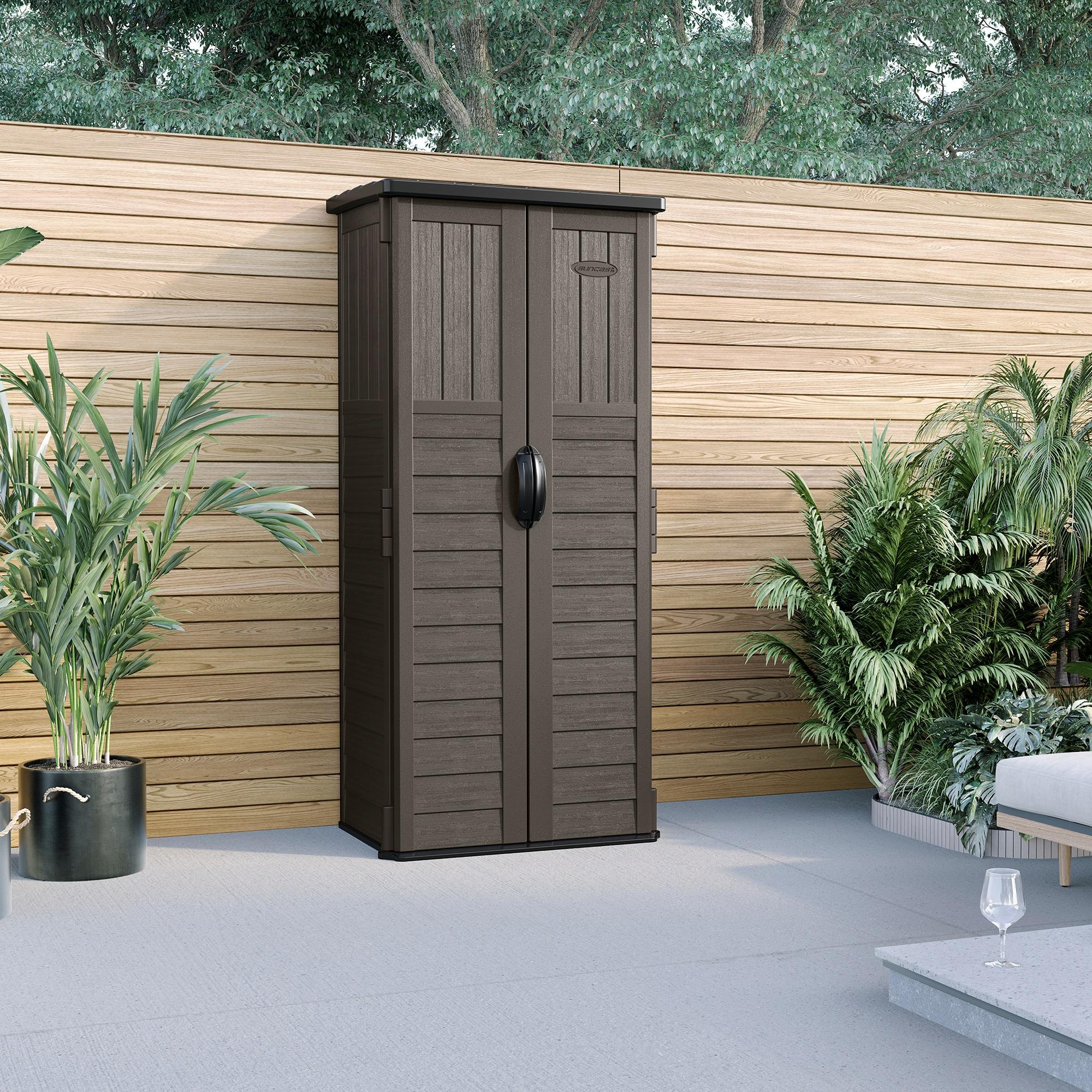 Suncast Suncast Outdoor 32.25 in. W x 24.75 in. D x 72 in. H Resin Vertical Tool Shed