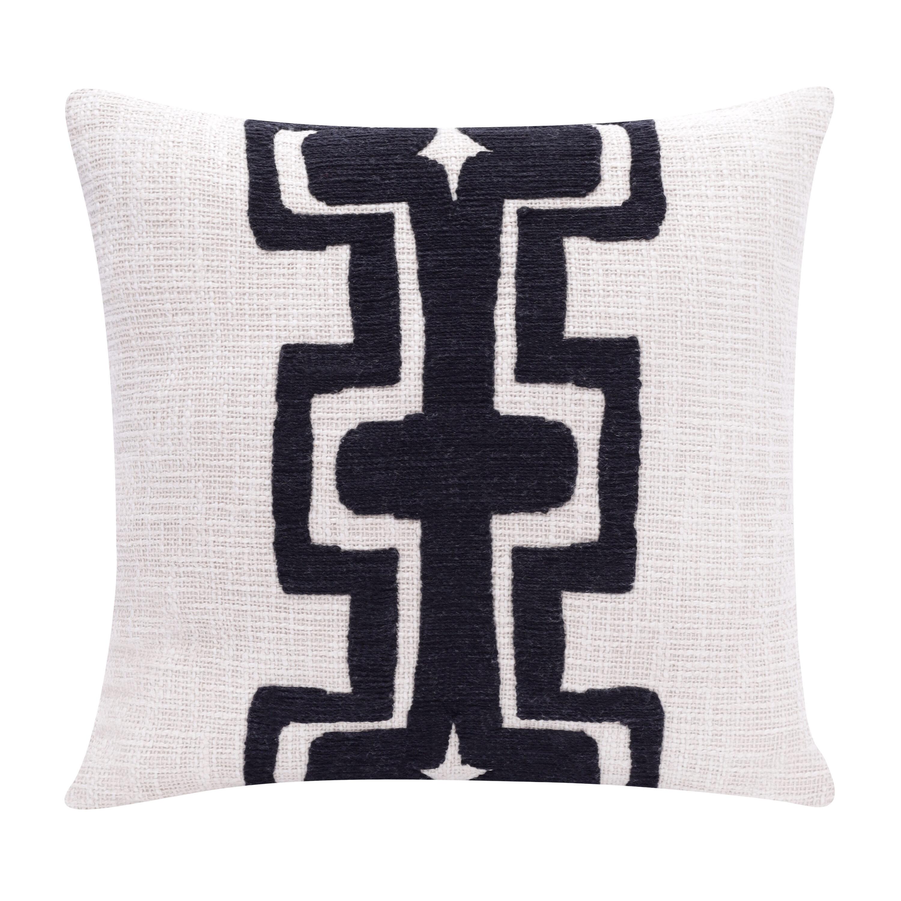 Geometric Handmade Cotton Wool Blend Decorative Throw Pillow