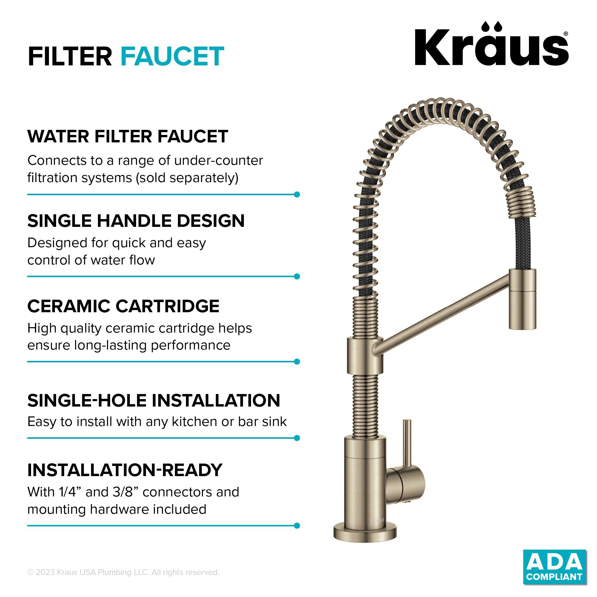 KRAUS Bolden Single Handle Drinking Water Filter Faucet for Reverse Osmosis or Water Filtration System