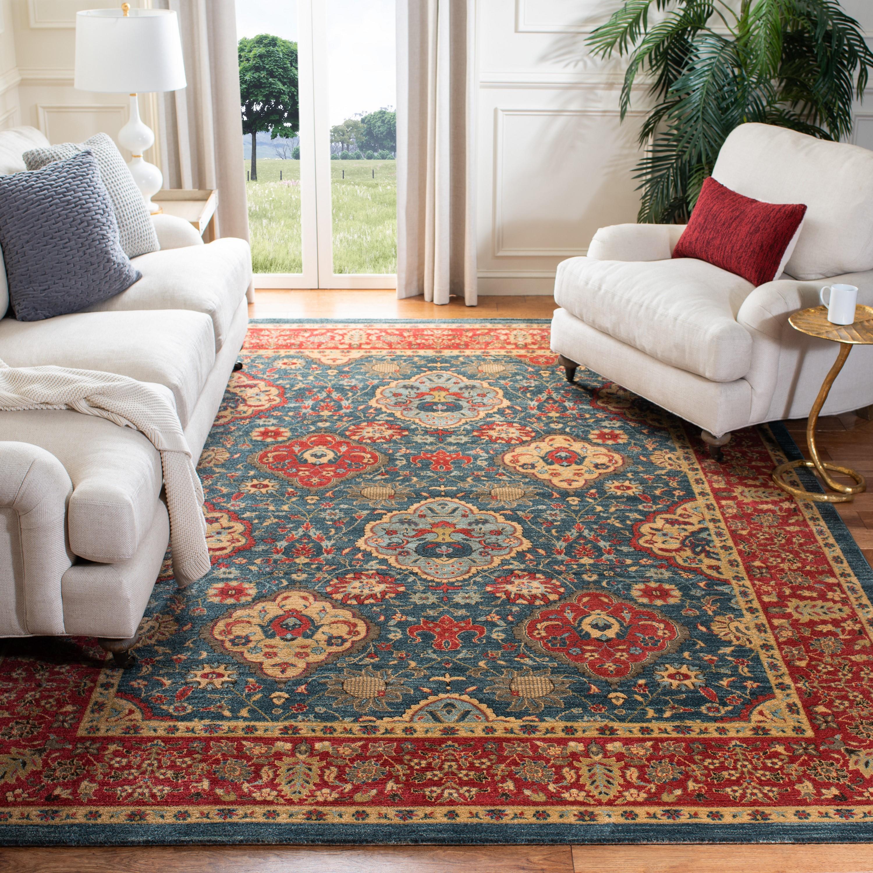 Mahal MAH655 Power Loomed Indoor Area Rug - Navy/Red - 6'7"x6'7" - Safavieh.